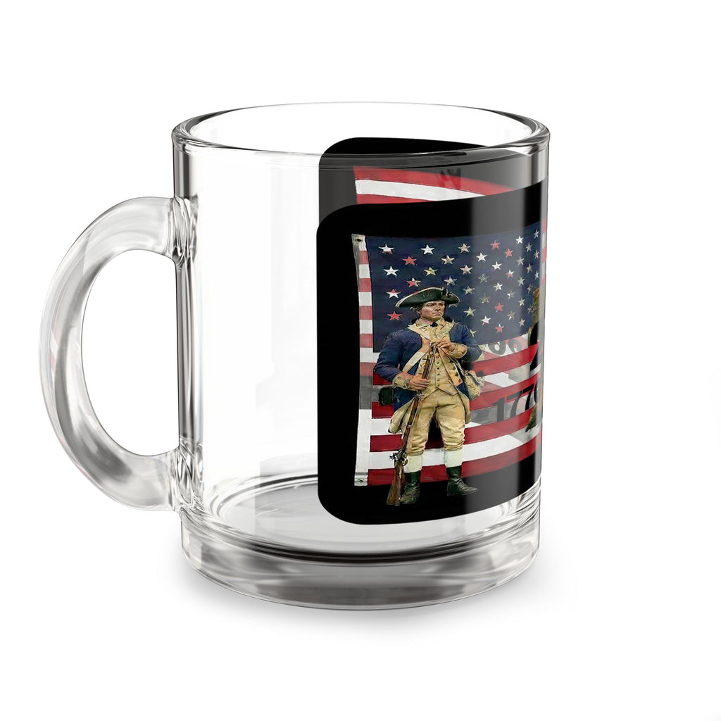 250th American Revolution Glass Mug – 1776-2026 Patriotic Eagle & Soldier Coffee Mug