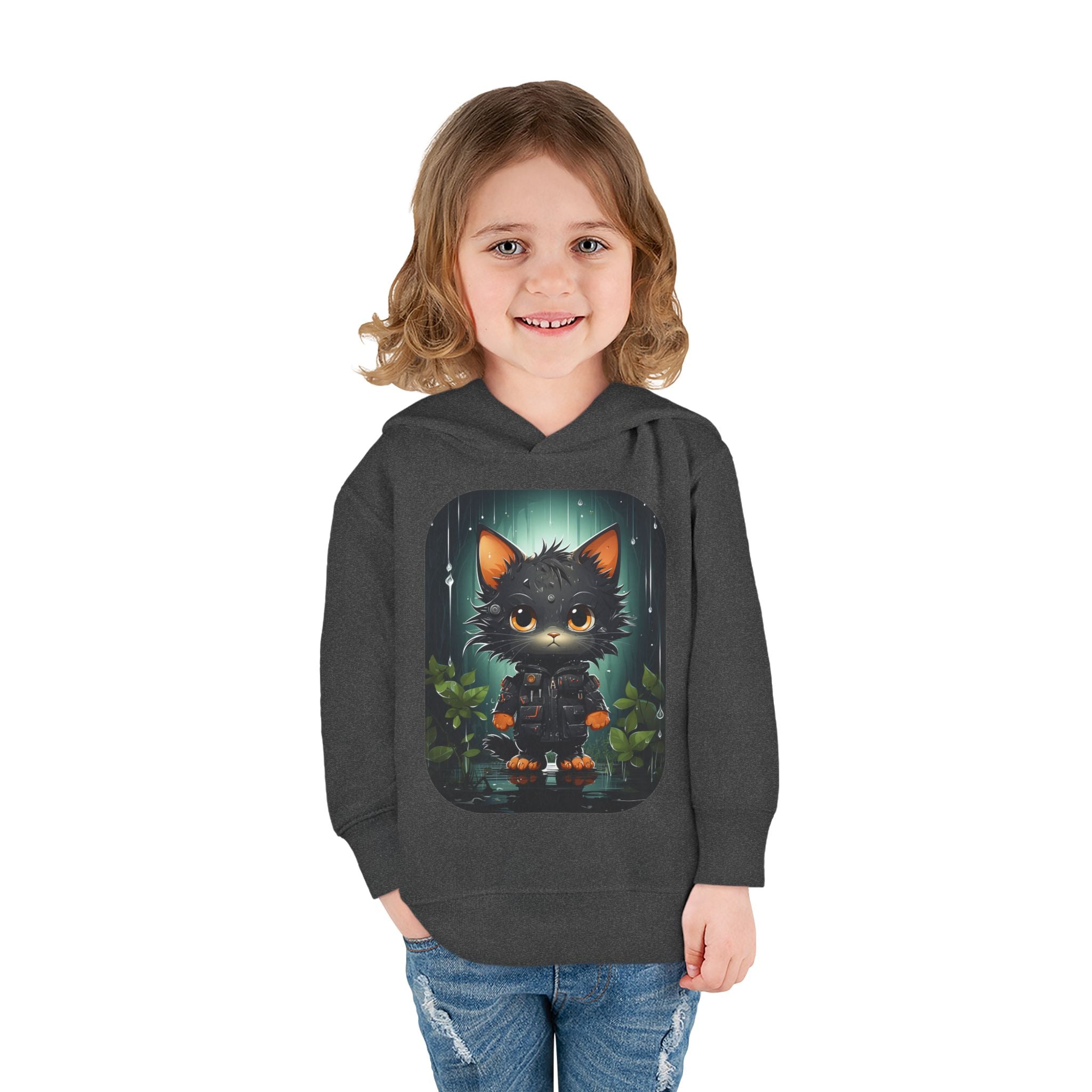 Toddler Hoodie — Cute Forest Black Cat Pullover