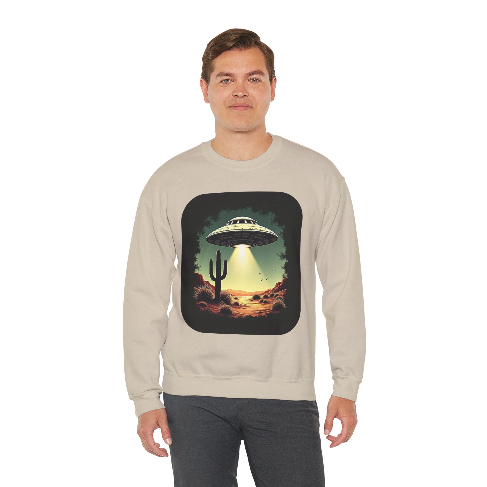 UFO Desert Abduction Crewneck Sweatshirt
