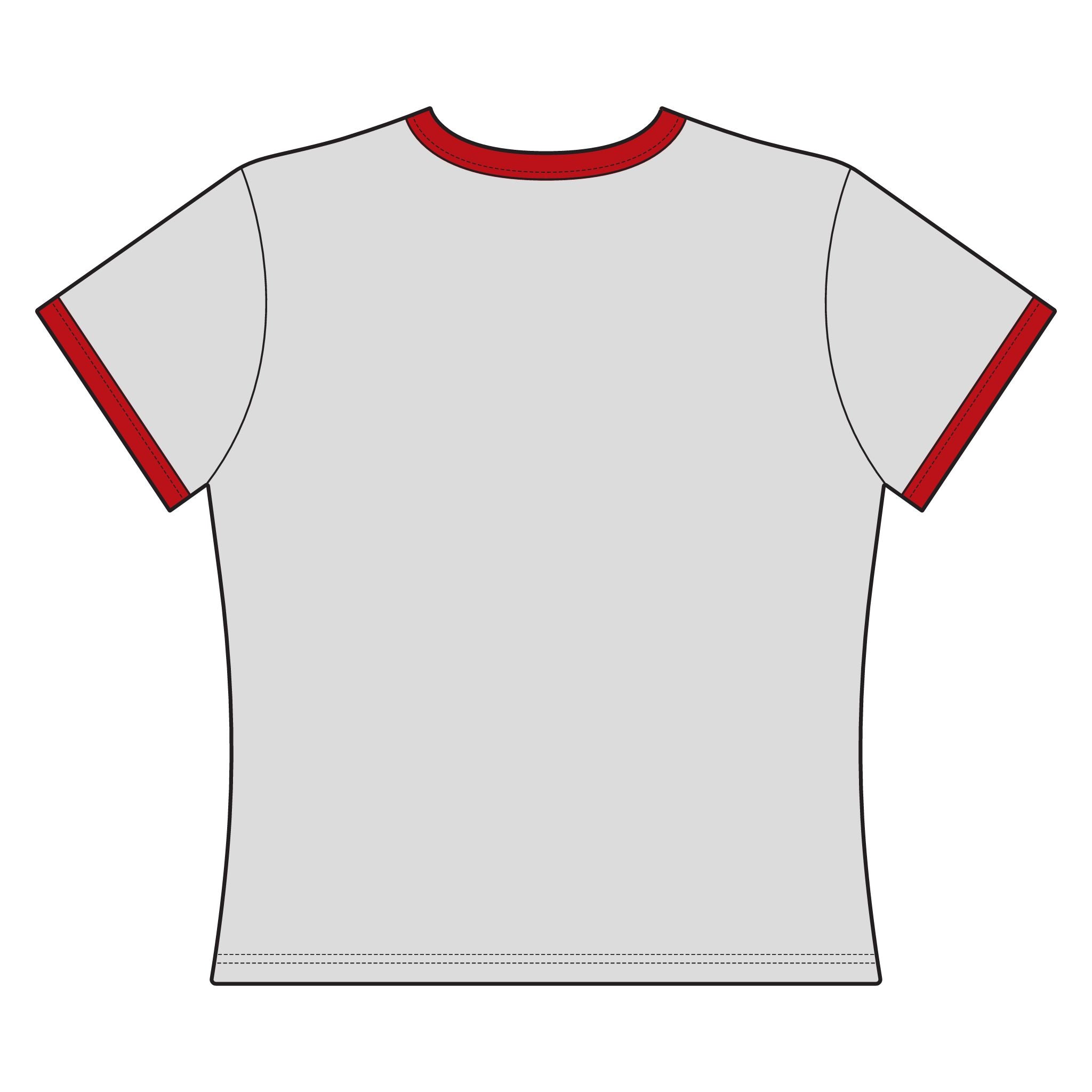 Colorful Whimsical Cat Ringer Tee