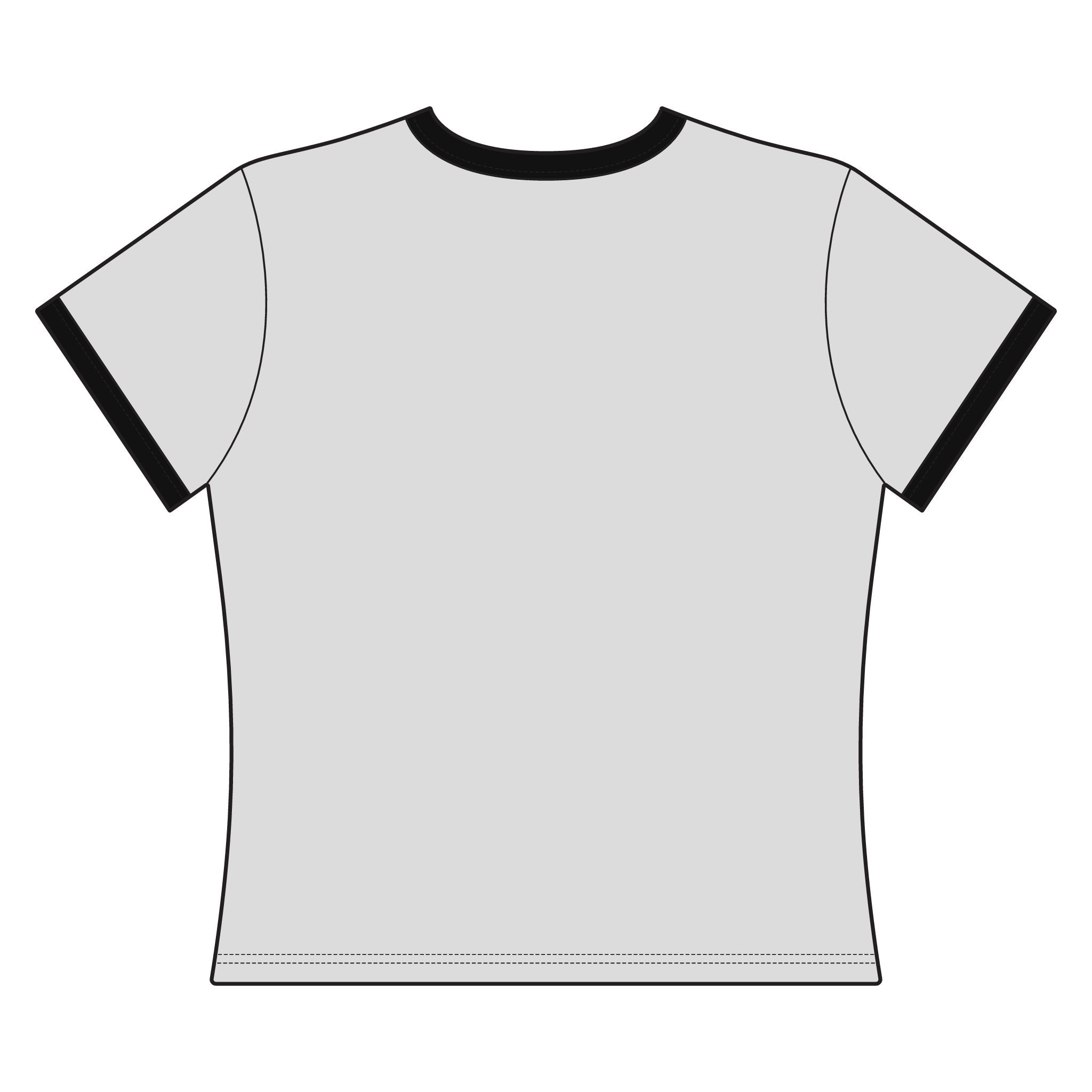 Colorful Whimsical Cat Ringer Tee