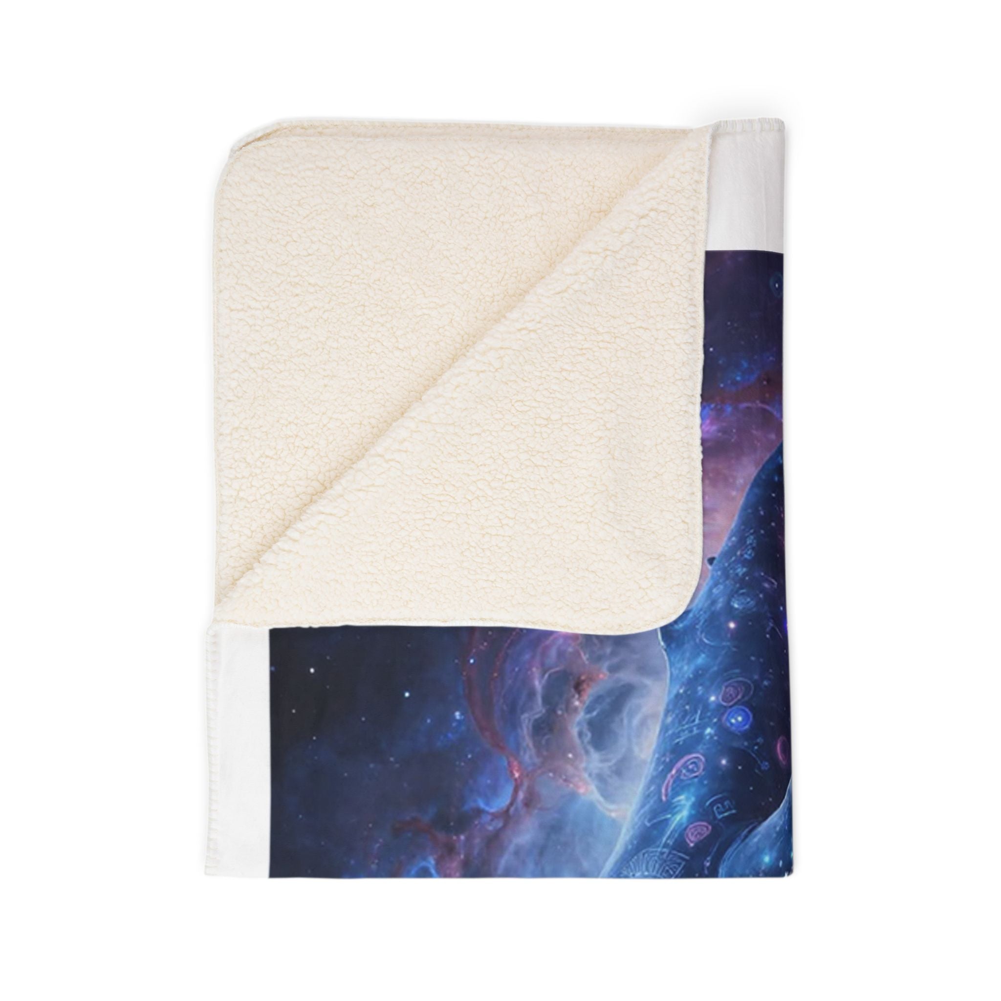 Galaxy Whale Sherpa Blanket — Cosmic Whale Fleece Throw