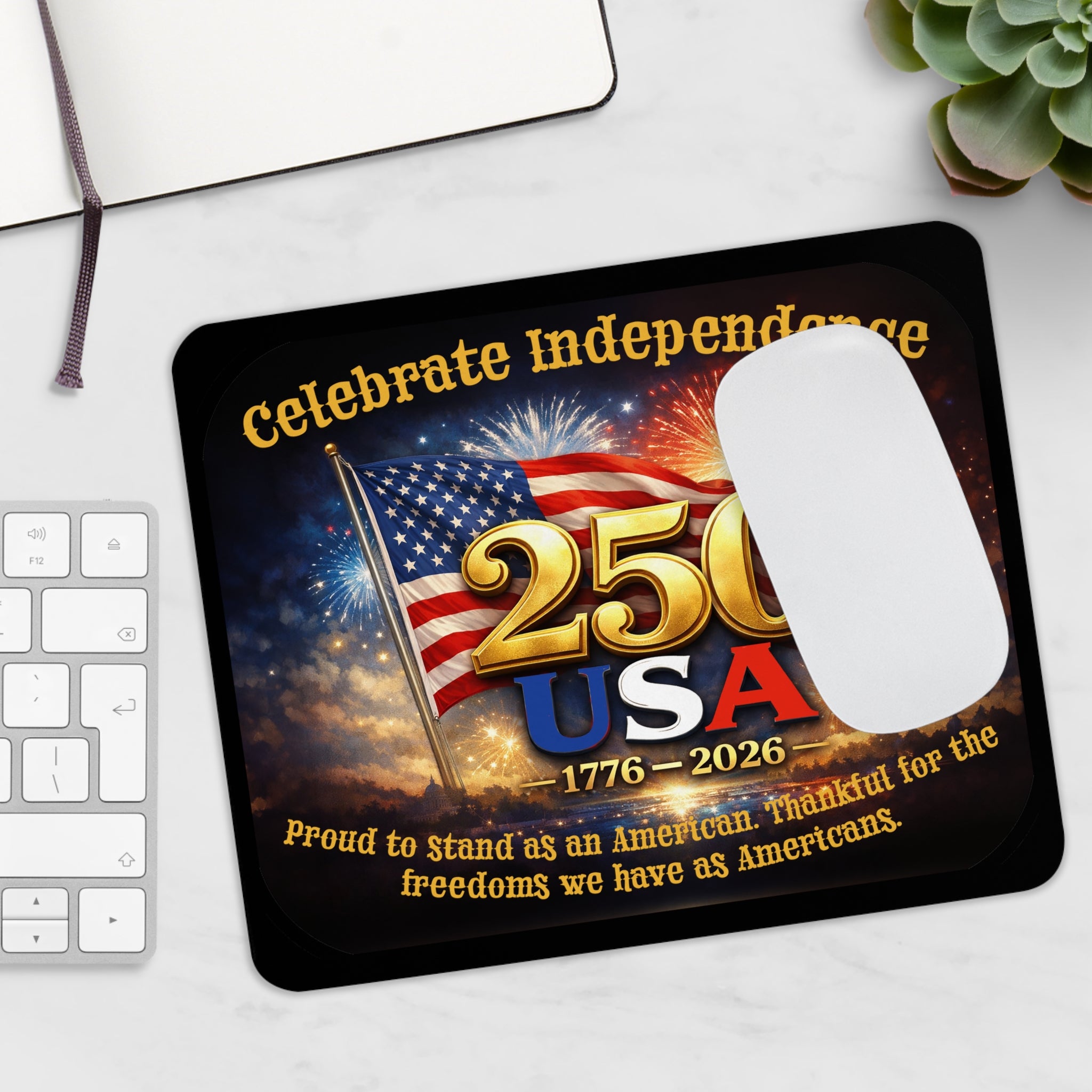 USA 250th Anniversary Mouse Pad – Celebrate Independence 1776–2026