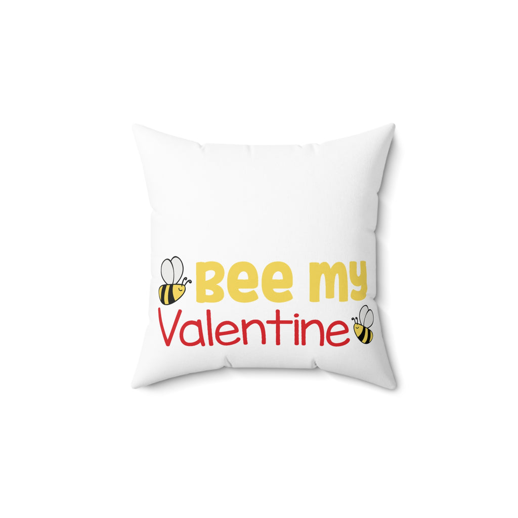Bee My Valentine Throw Pillow — Cute Valentine's Day Decorative Pillow