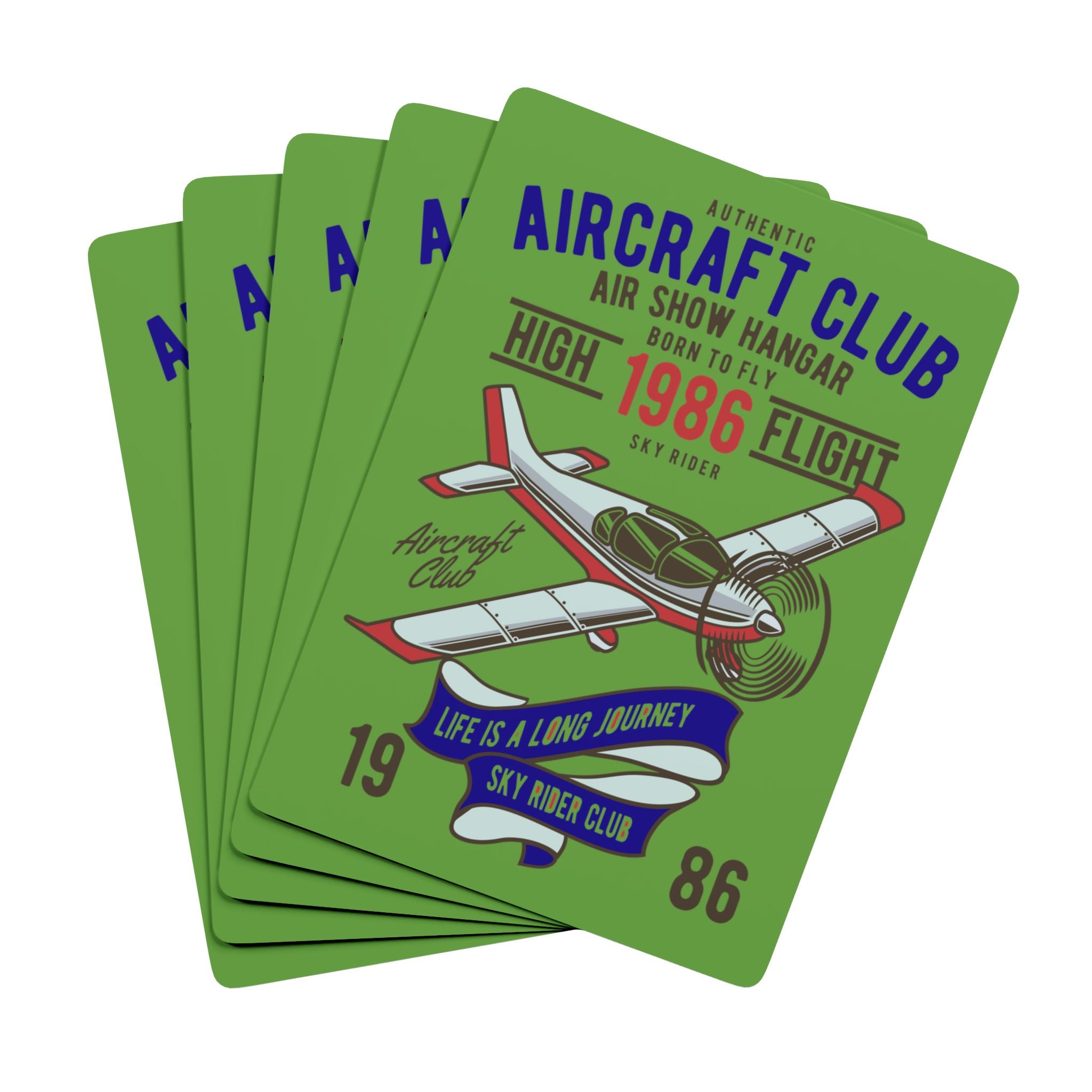 Aircraft Club Playing Cards — Vintage Airplane Poker Deck ("Life Is A Long Journey")