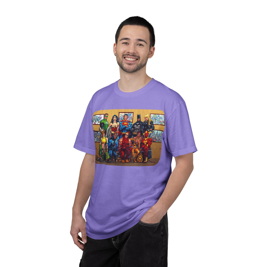 Superhero Team Photo T-Shirt — Vintage Comic Group Graphic Tee