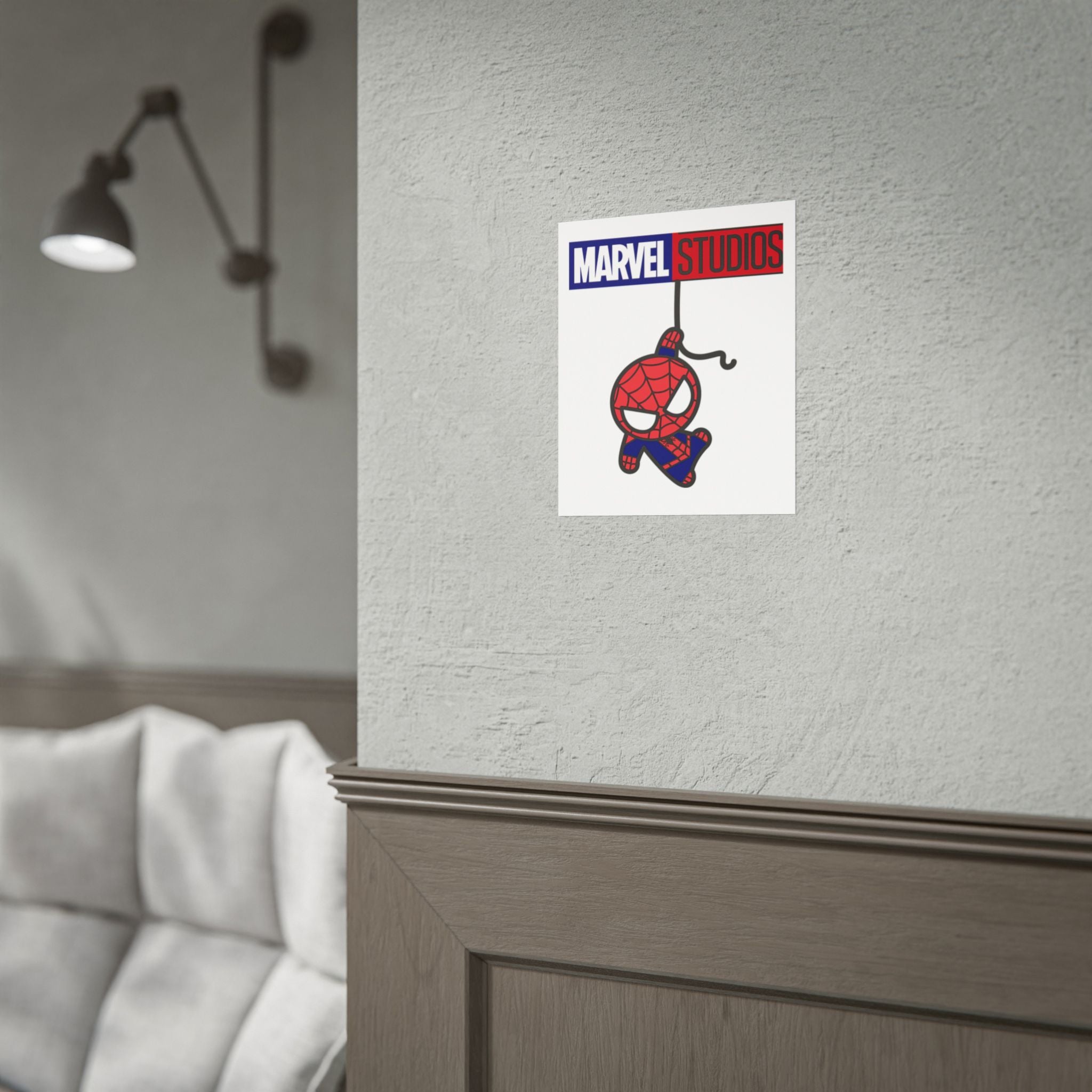 Marvel Studios Spider-Man Rolled Poster — Cute Hanging Cartoon Spider-Man Wall Art