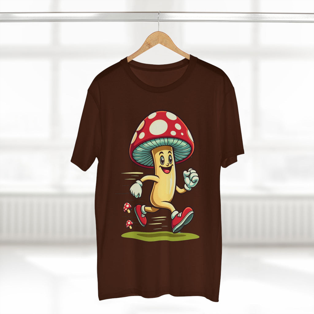Happy Mushroom Running T-Shirt – Cute Retro Mushroom Character Tee