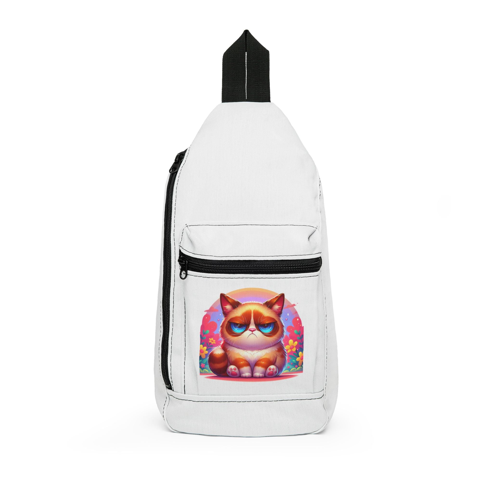 Cute Grumpy Cat Sling Bag – Colorful Cute Cat Chest Pack