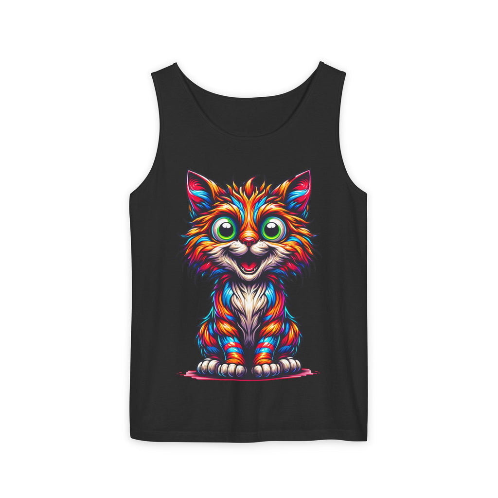 Psychedelic Cat Tank Top — Vibrant 1000-Color Art Print