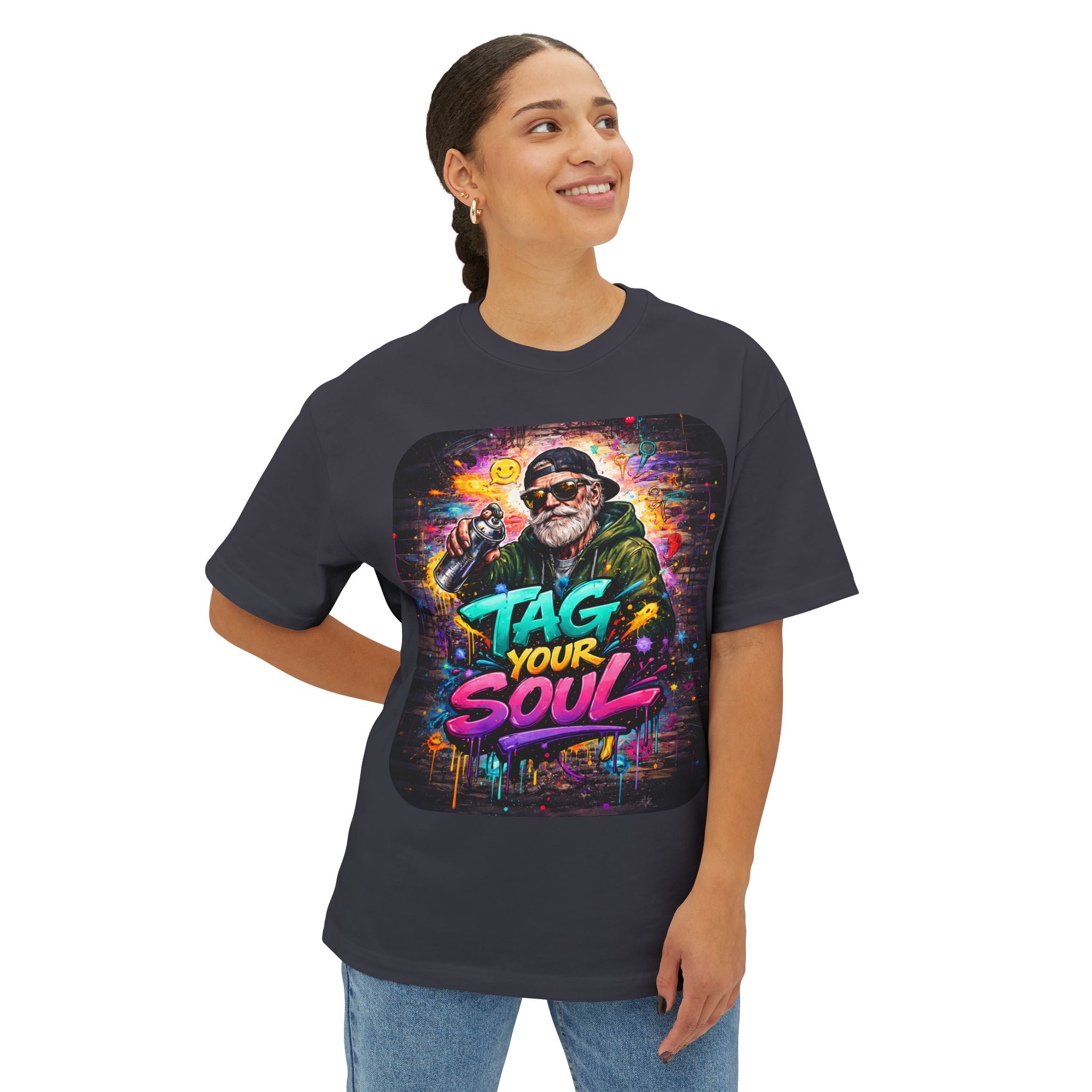 Tag Your Soul Graphic Tee — Retro Graffiti Streetwear T-Shirt