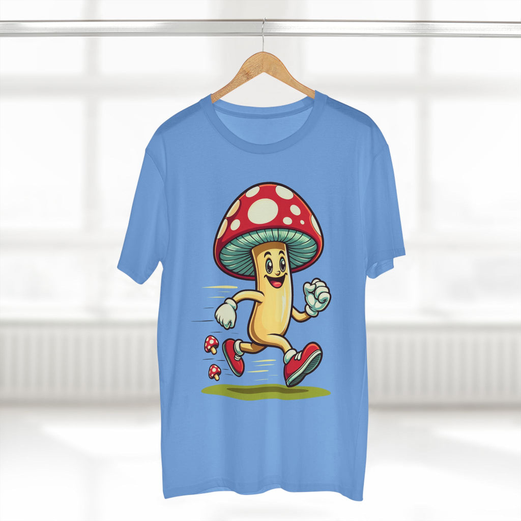 Happy Mushroom Running T-Shirt – Cute Retro Mushroom Character Tee