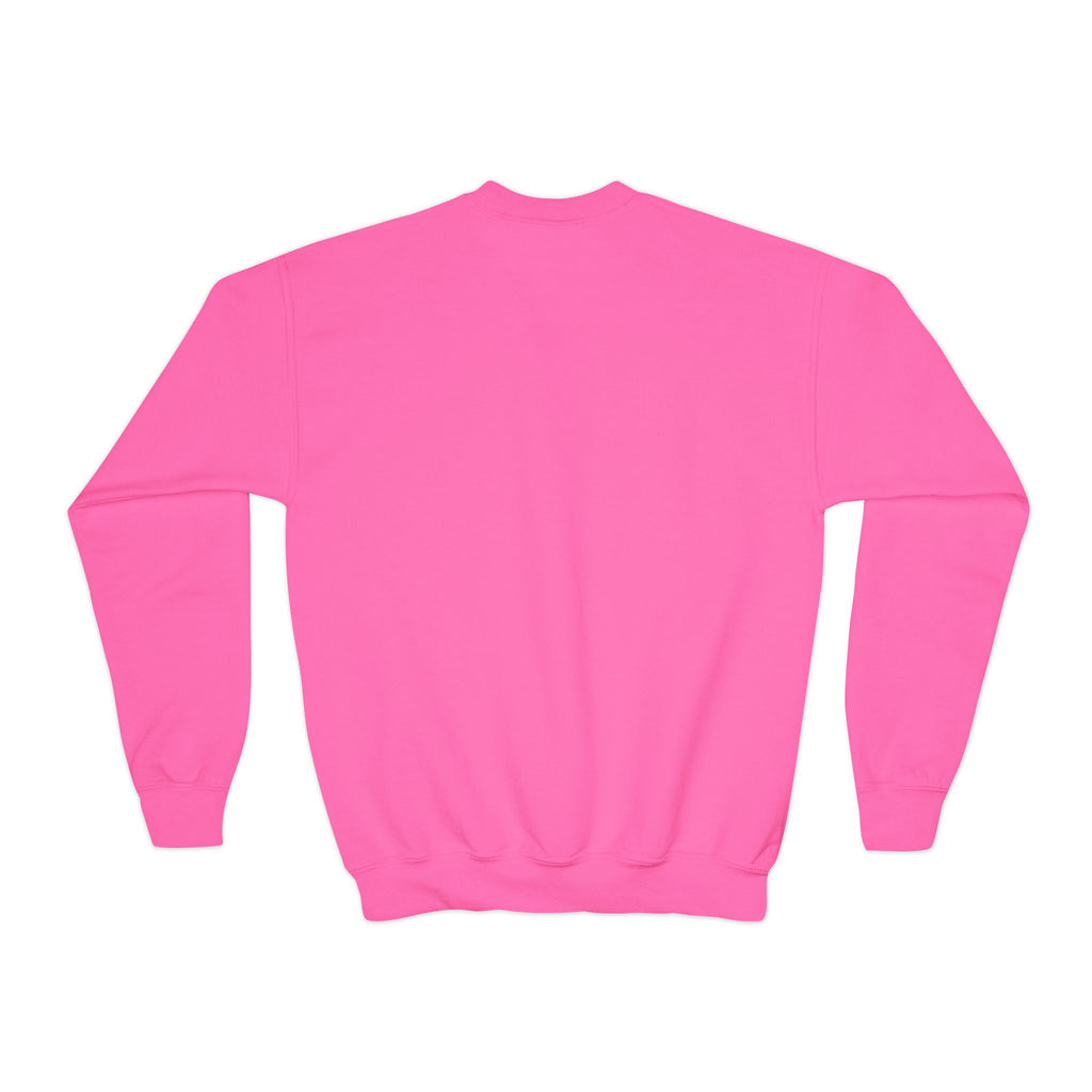 Youth Crewneck Sweatshirt — Neon Mushroom Fantasy Graphic