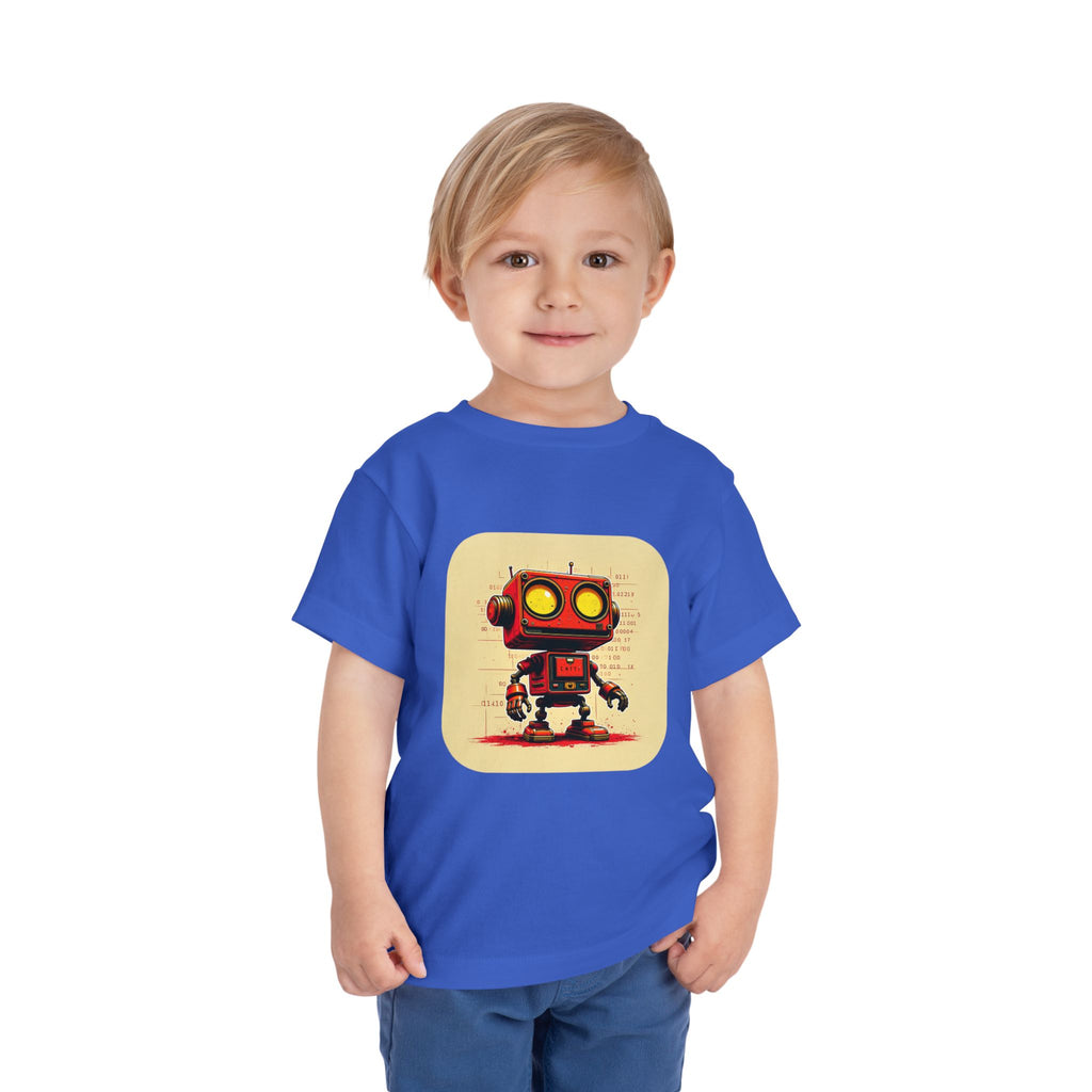 Retro Red Robot Toddler Tee — Cute Vintage Robot Graphic Shirt