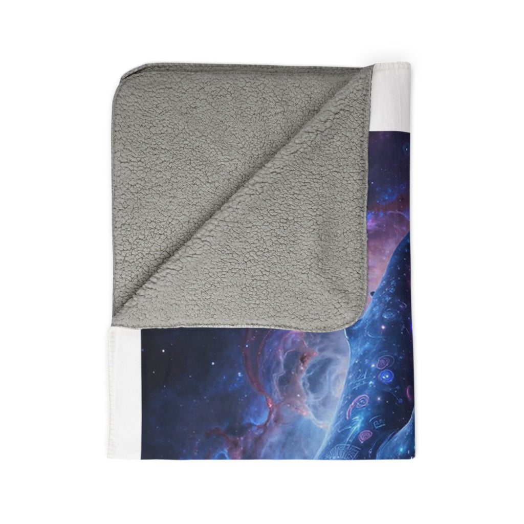 Galaxy Whale Sherpa Blanket — Cosmic Whale Fleece Throw