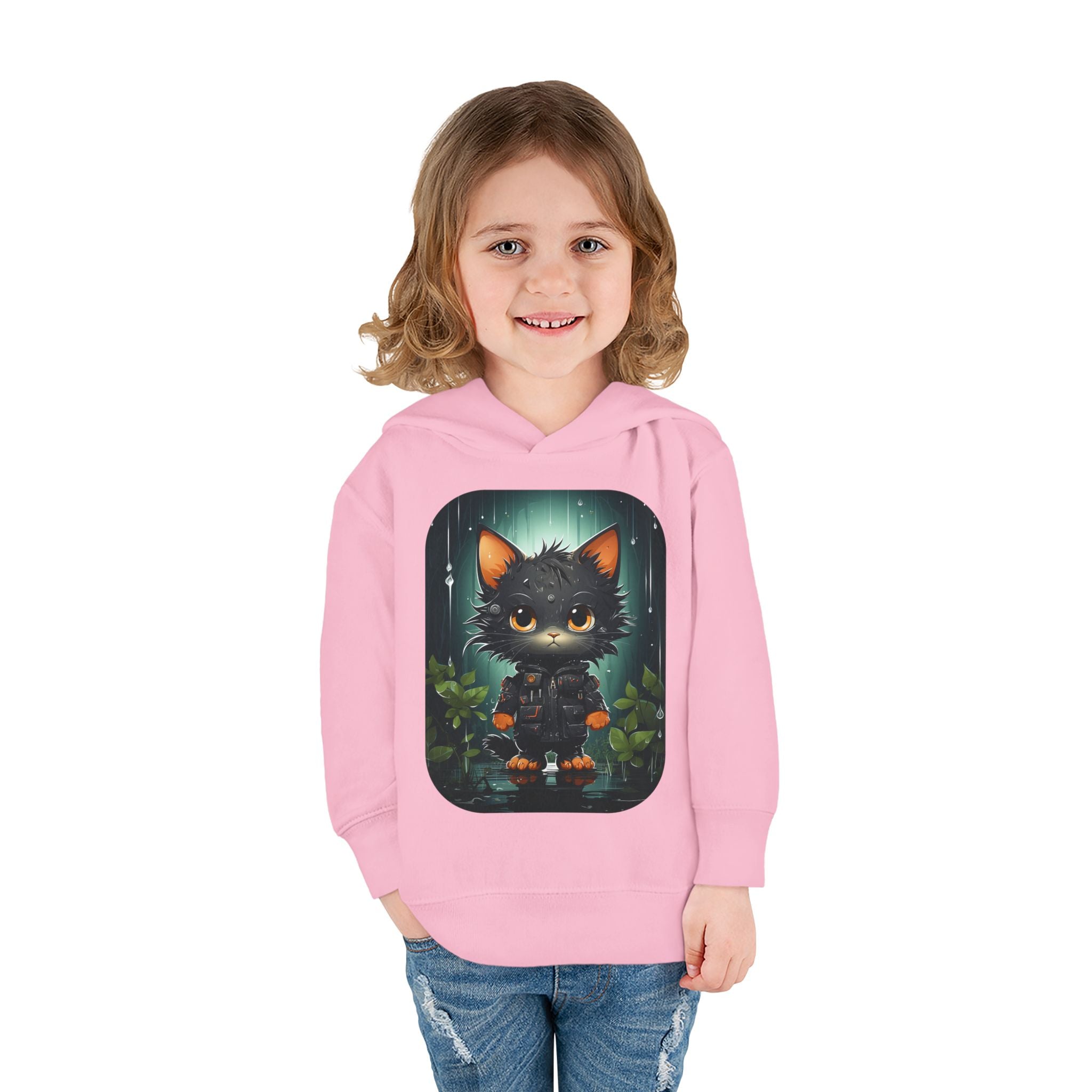 Toddler Hoodie — Cute Forest Black Cat Pullover
