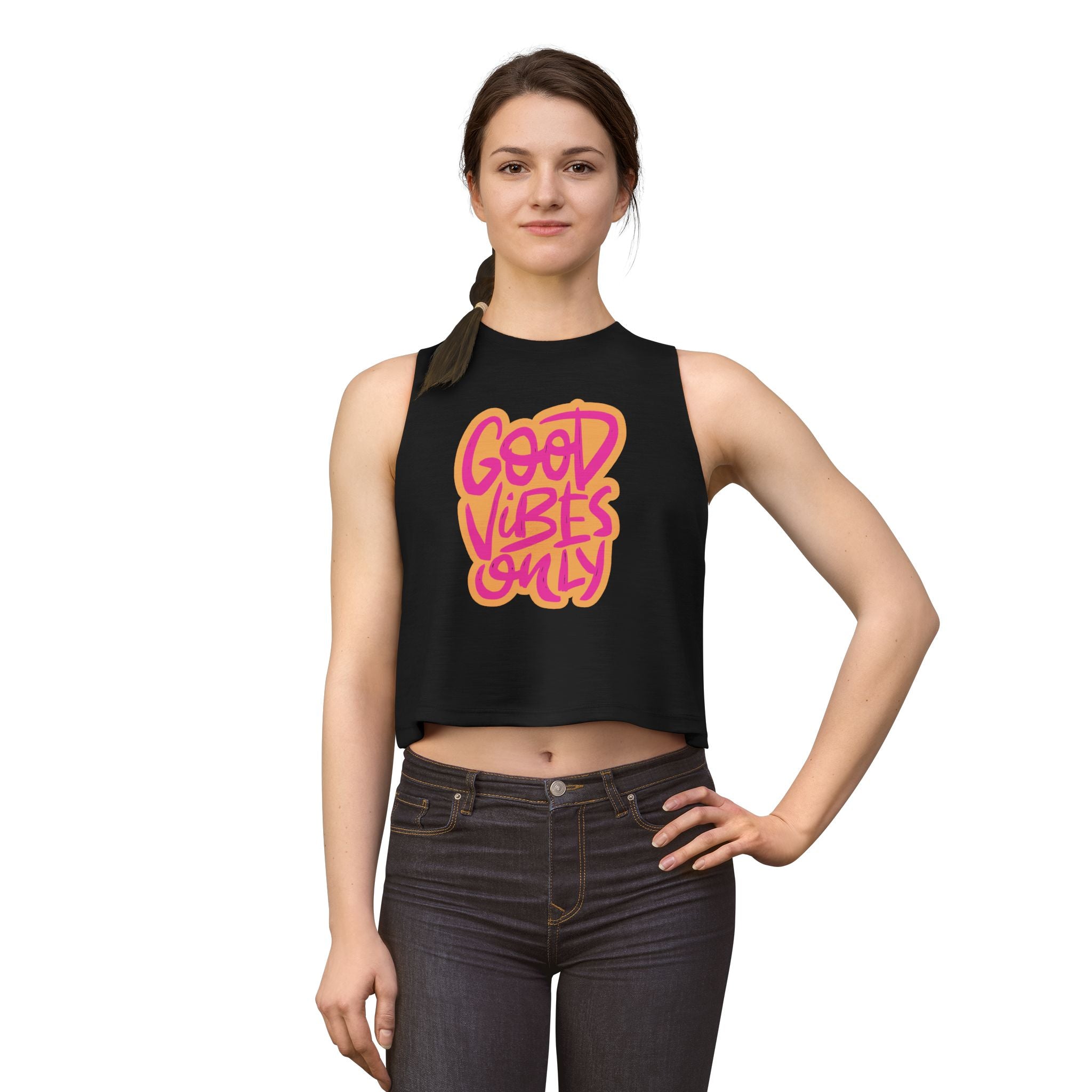 Good Vibes Only Crop Top - Women's Positive Graphic Tank