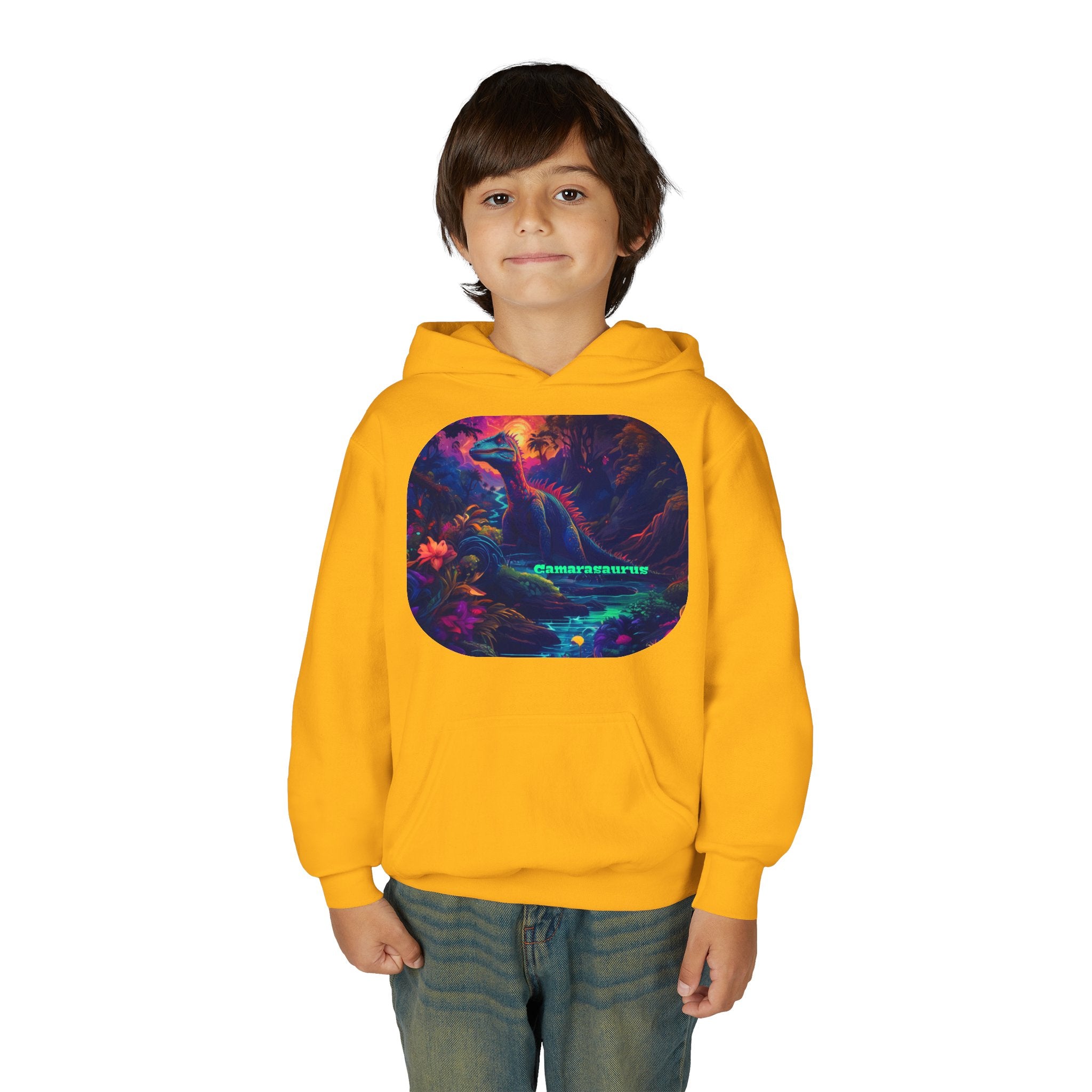 Youth Hoodie — Neon Cyber Jungle Graphic "CONSUMER"