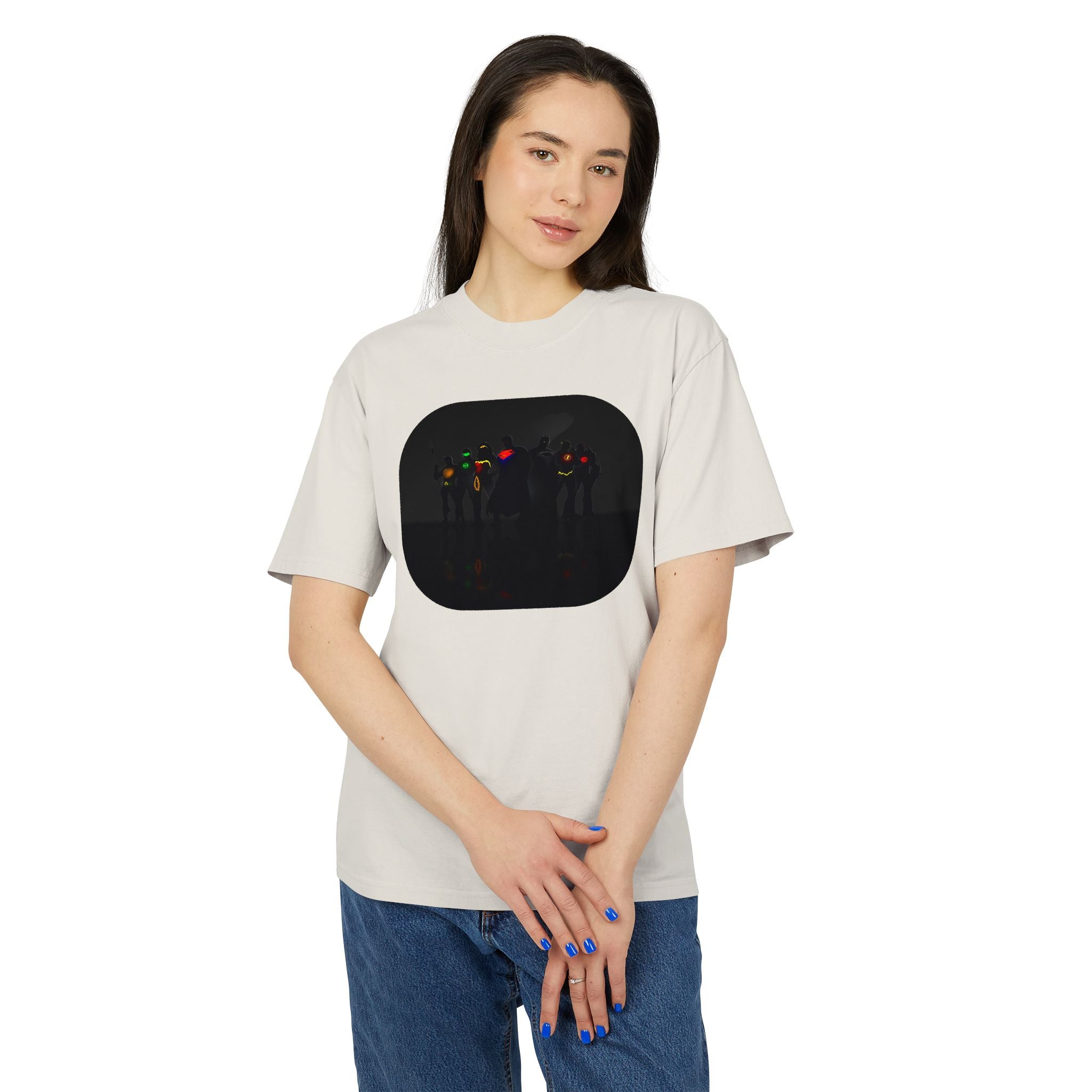Retro Night Lights Tee — Neon Silhouette Graphic Shirt