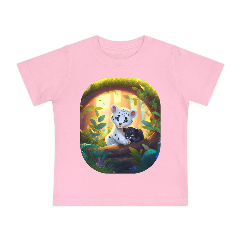 Baby T-Shirt — Forest Cub Illustration Cute Snow Leopard Print