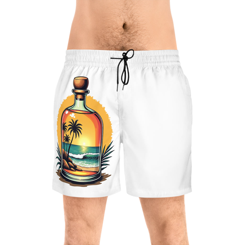 Men's Swim Shorts — Sunset Beach in a Bottle Graphic