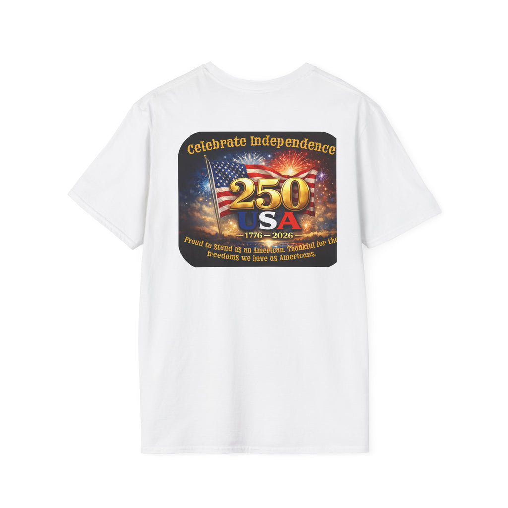 Independence 250 USA T-Shirt — Celebrate 1776–2026 Patriotic Fireworks Tee