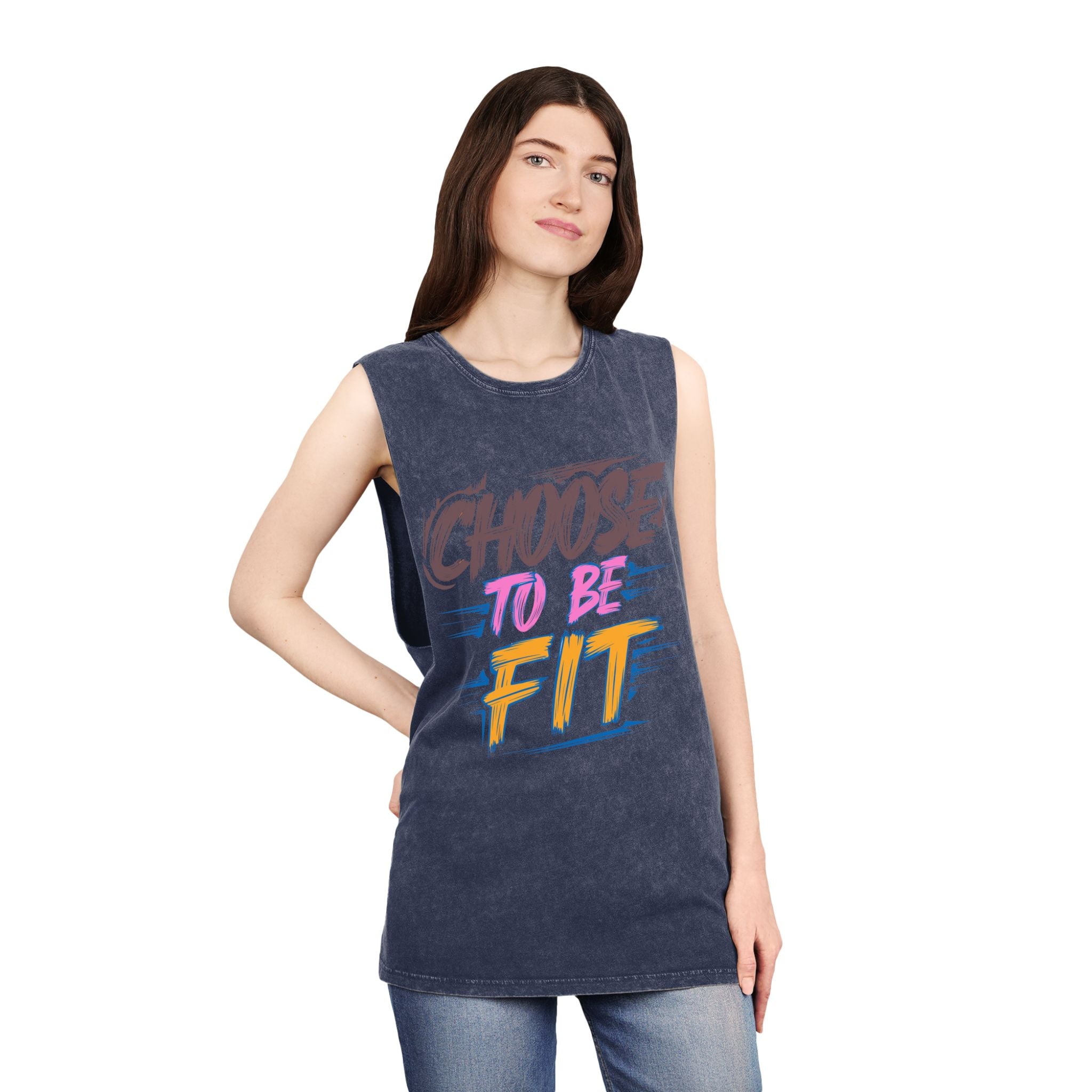 Stay On Shape Muscle Tank — Motivational Gym Quote Fitness Tank