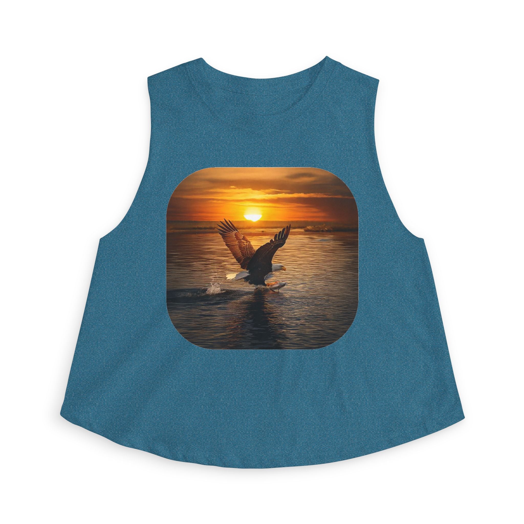 Sunset Seagull Crop Top – Beach Vibes Women's Tank