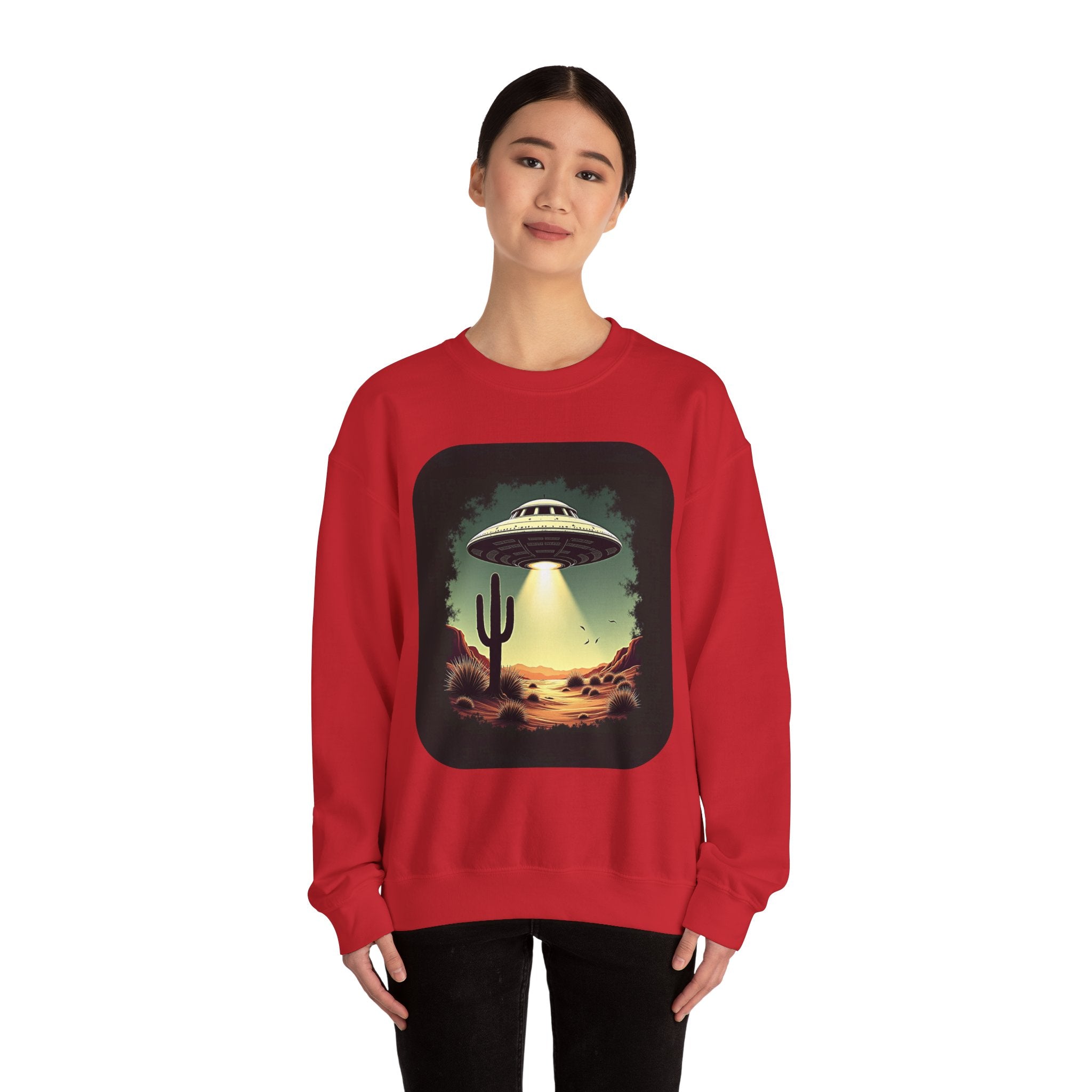 UFO Desert Abduction Crewneck Sweatshirt