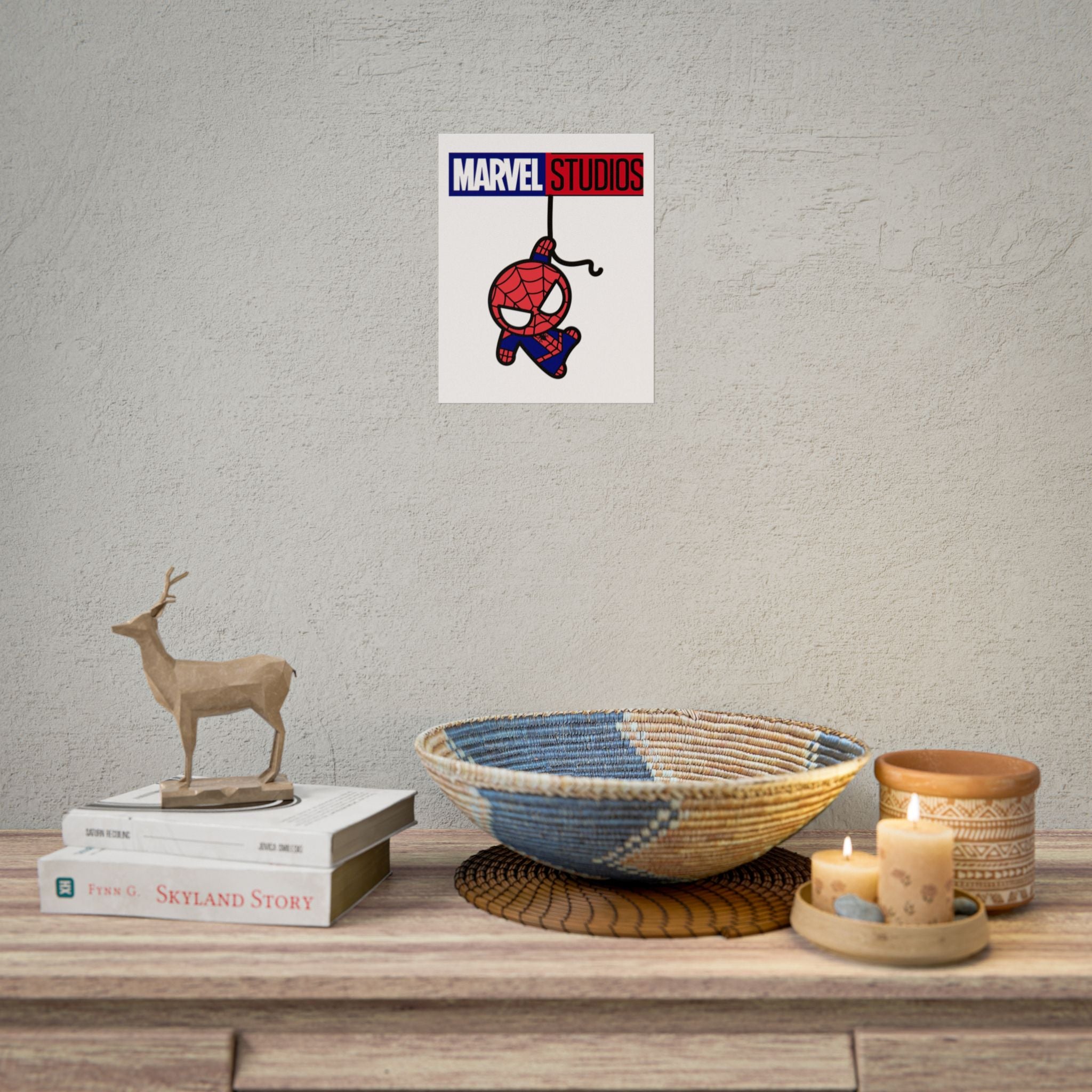 Marvel Studios Spider-Man Rolled Poster — Cute Hanging Cartoon Spider-Man Wall Art