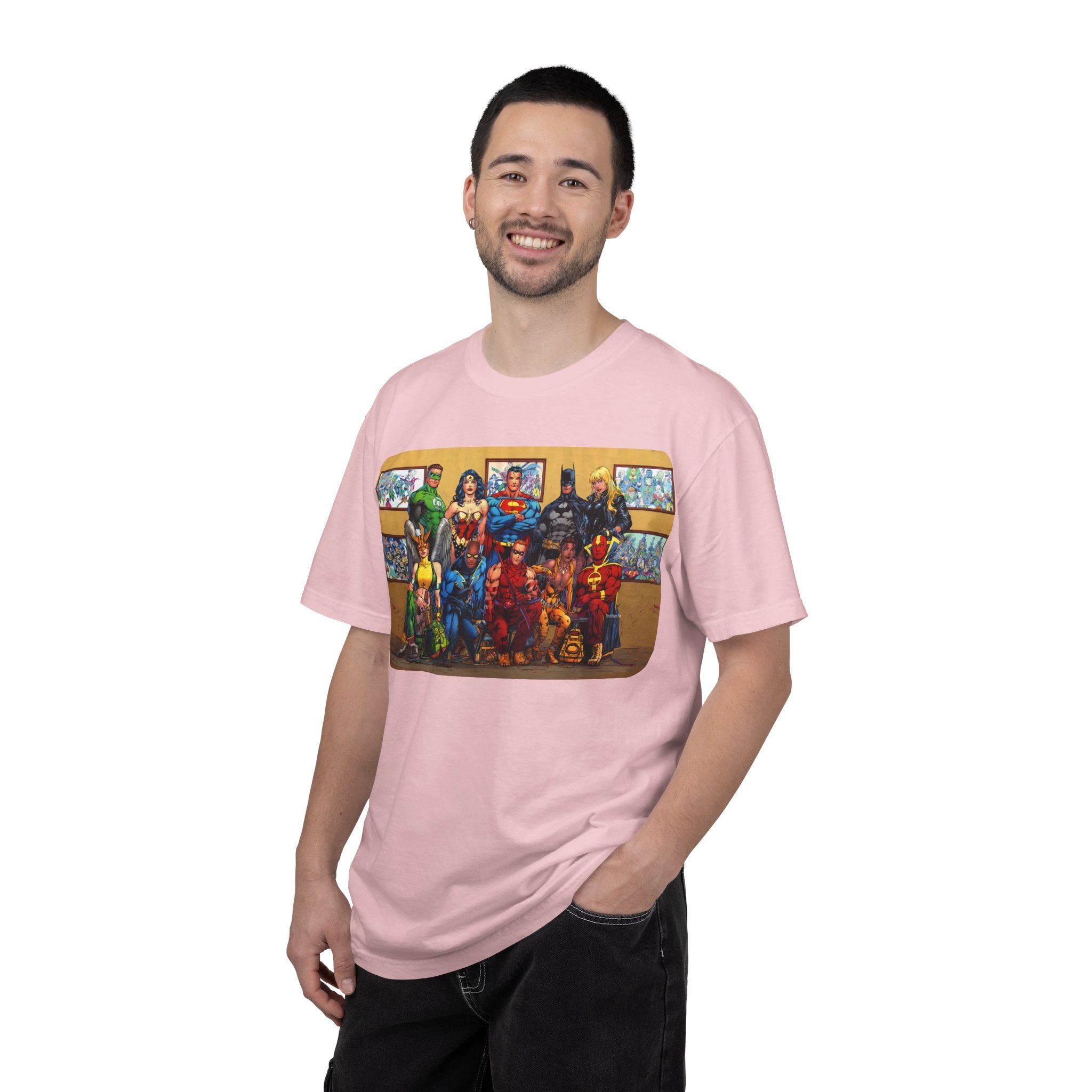 Superhero Team Photo T-Shirt — Vintage Comic Group Graphic Tee