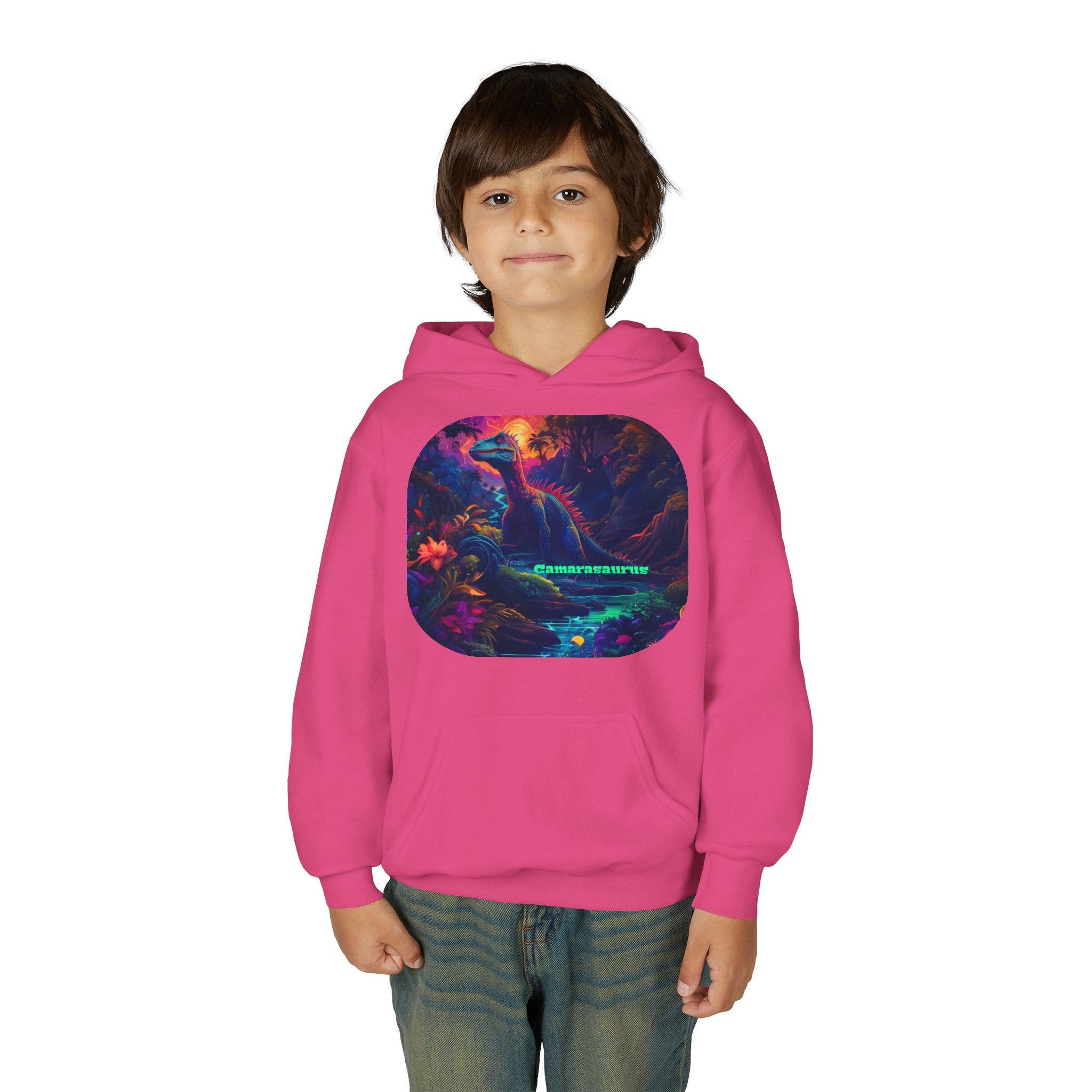 Youth Hoodie — Neon Cyber Jungle Graphic "CONSUMER"