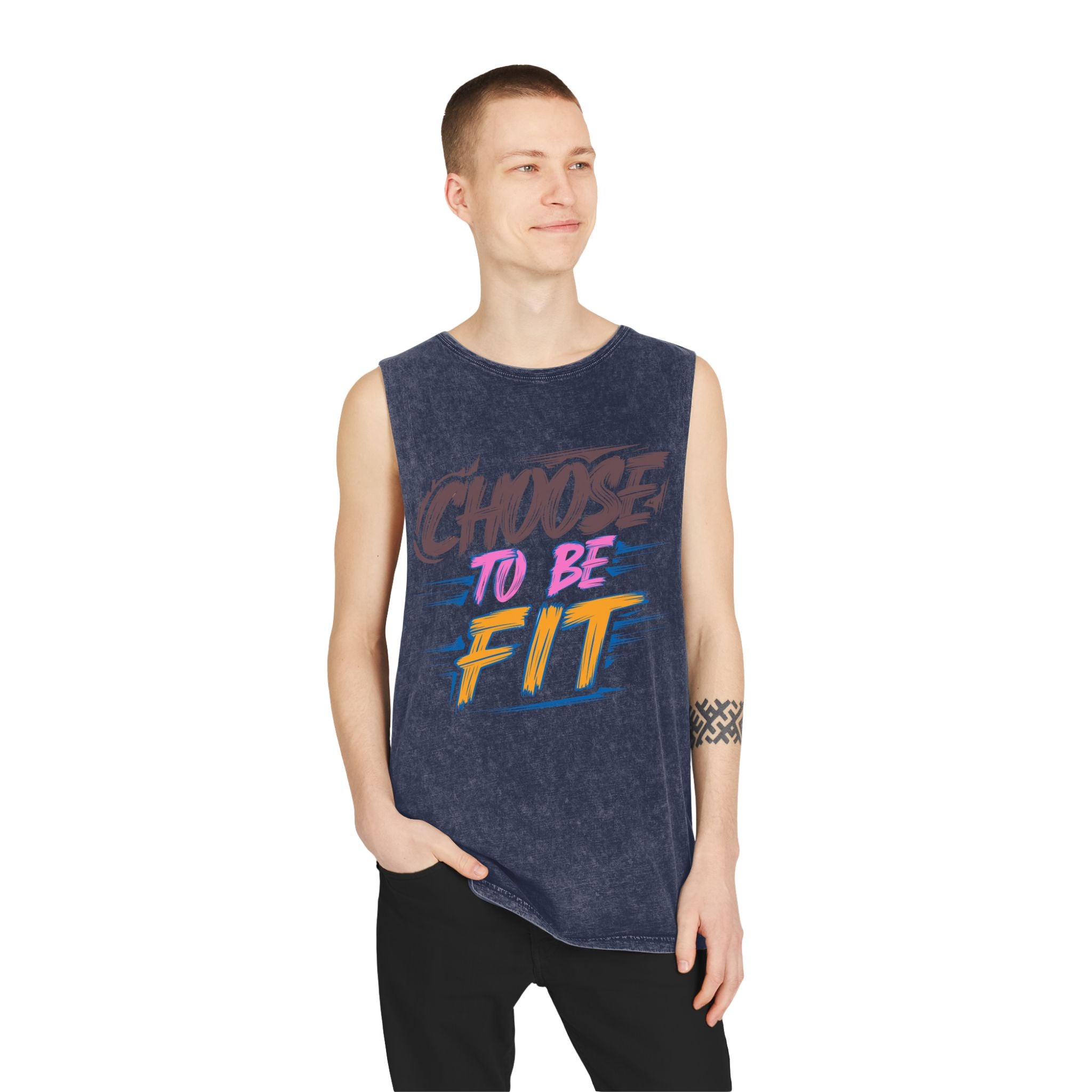 Stay On Shape Muscle Tank — Motivational Gym Quote Fitness Tank