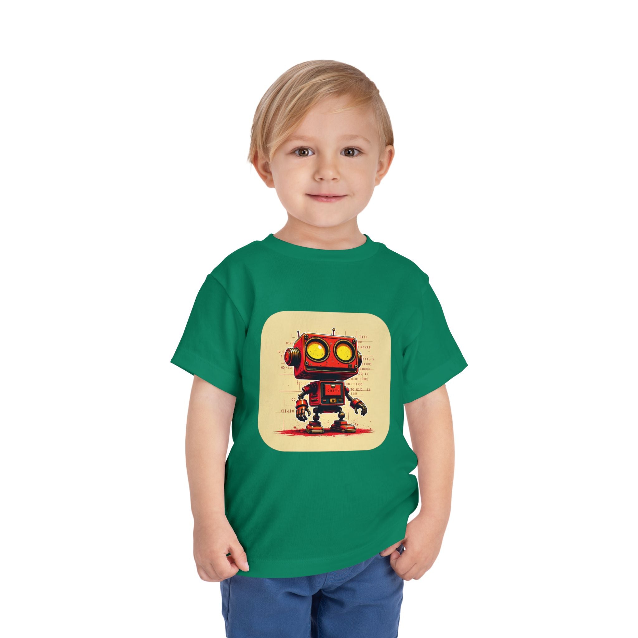 Retro Red Robot Toddler Tee — Cute Vintage Robot Graphic Shirt