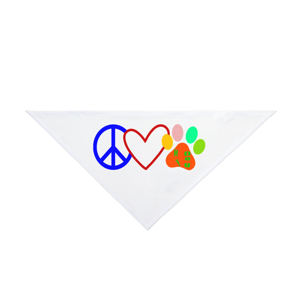 Peace Love Paw Pet Bandana — Colorful Dog & Cat Bandana