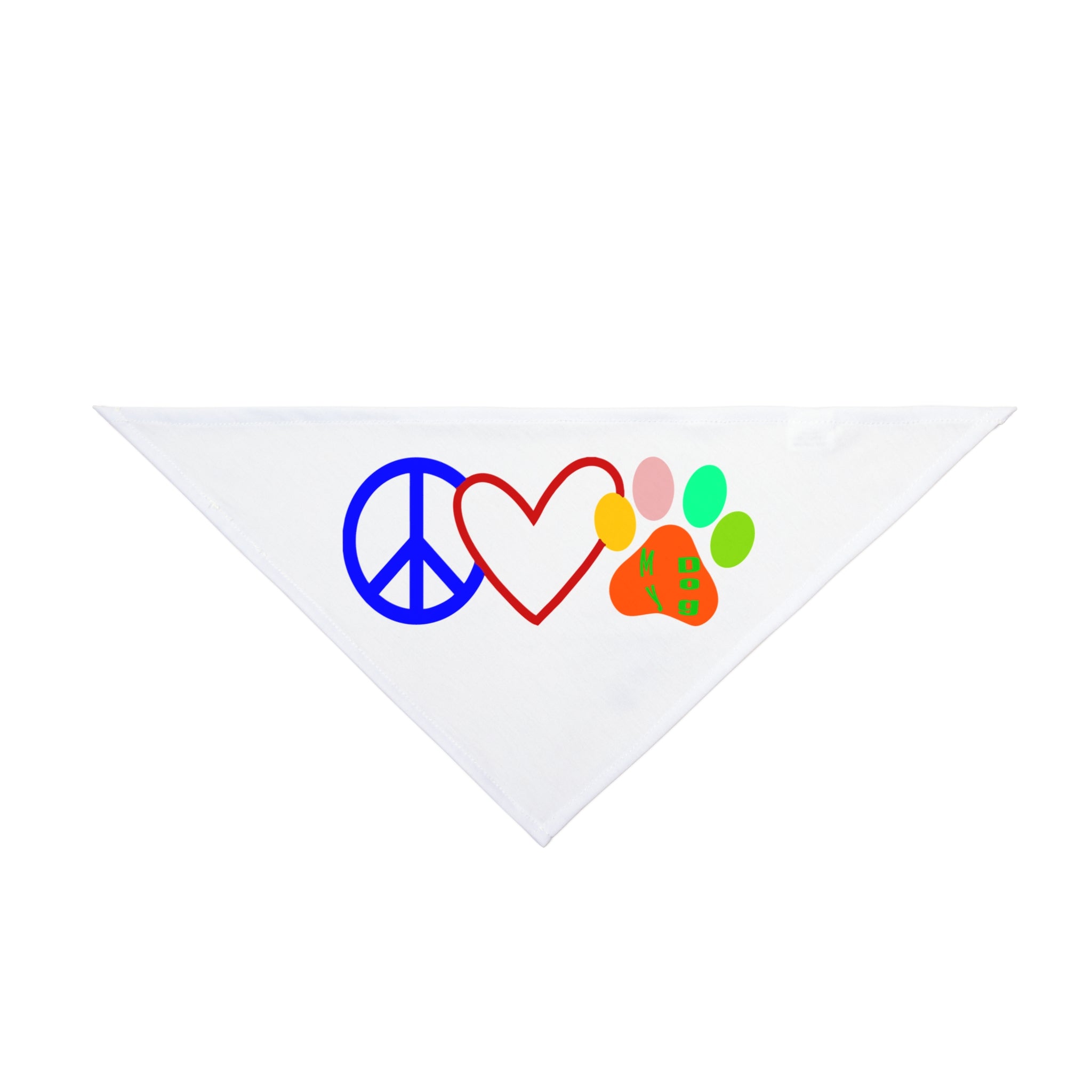 Peace Love Paw Pet Bandana — Colorful Dog & Cat Bandana