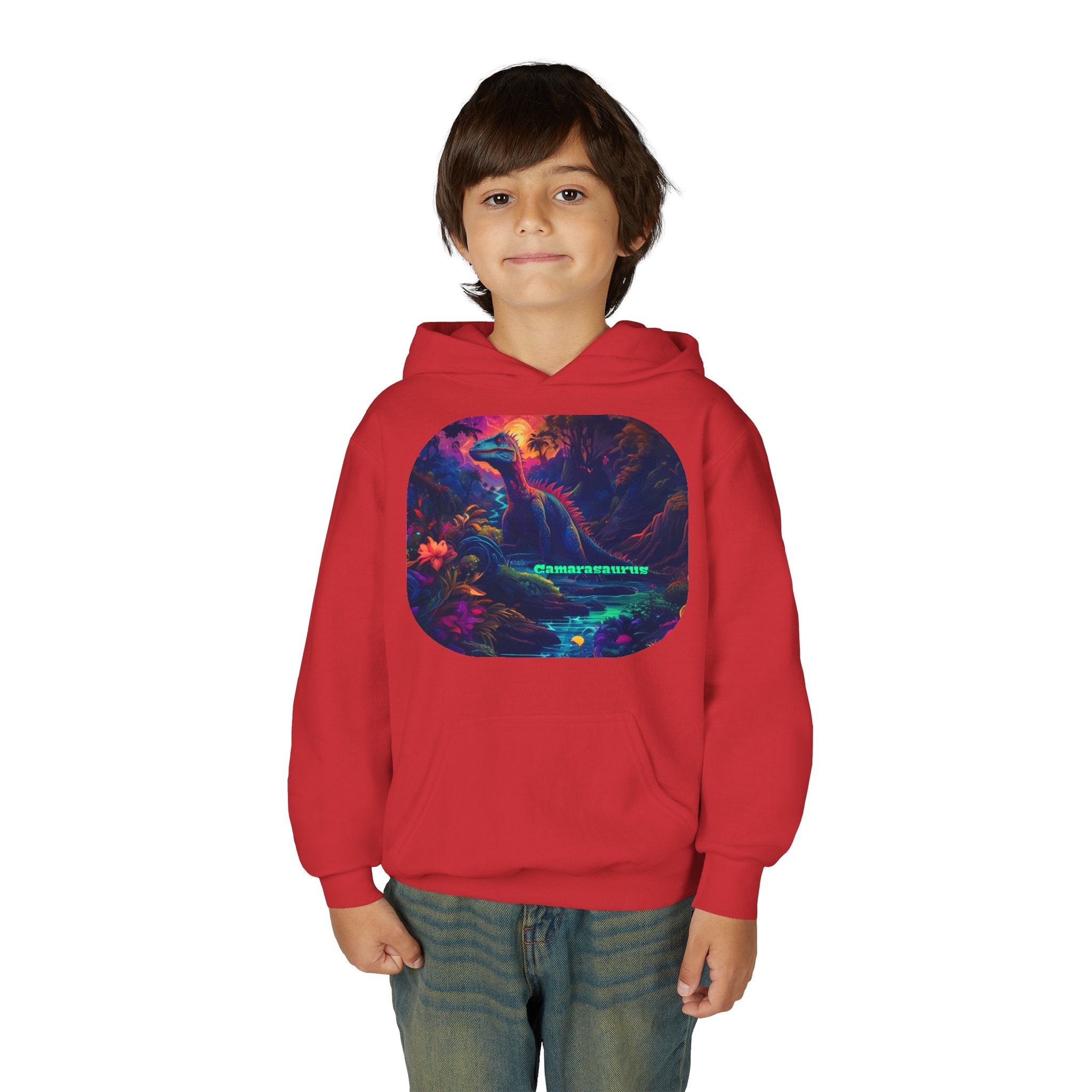 Youth Hoodie — Neon Cyber Jungle Graphic "CONSUMER"
