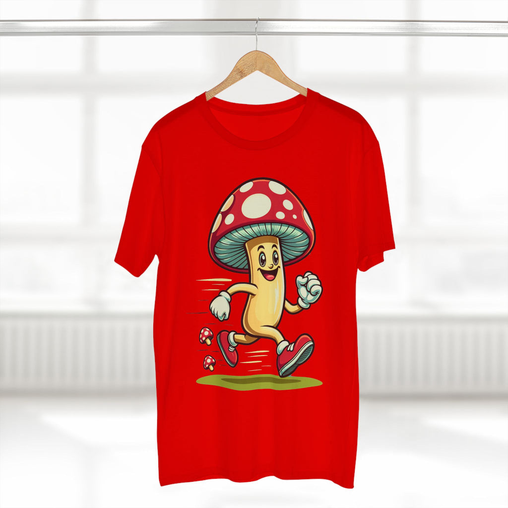 Happy Mushroom Running T-Shirt – Cute Retro Mushroom Character Tee