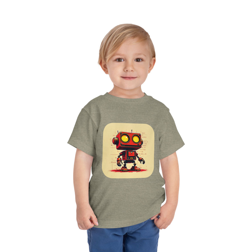 Retro Red Robot Toddler Tee — Cute Vintage Robot Graphic Shirt