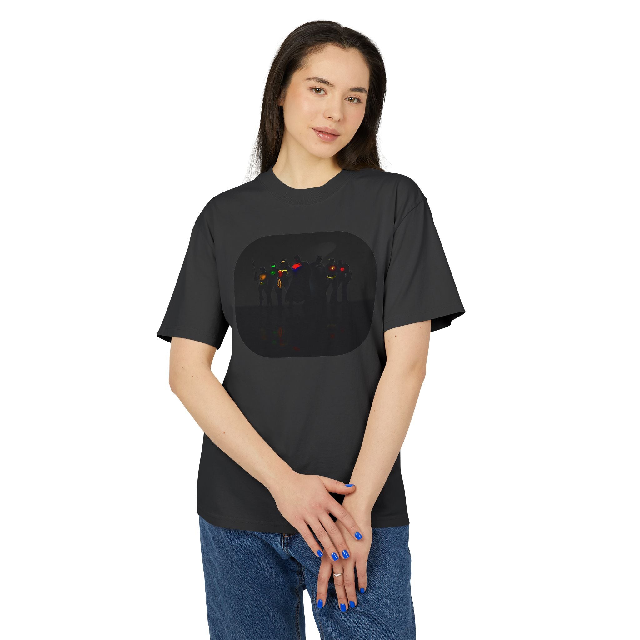 Retro Night Lights Tee — Neon Silhouette Graphic Shirt