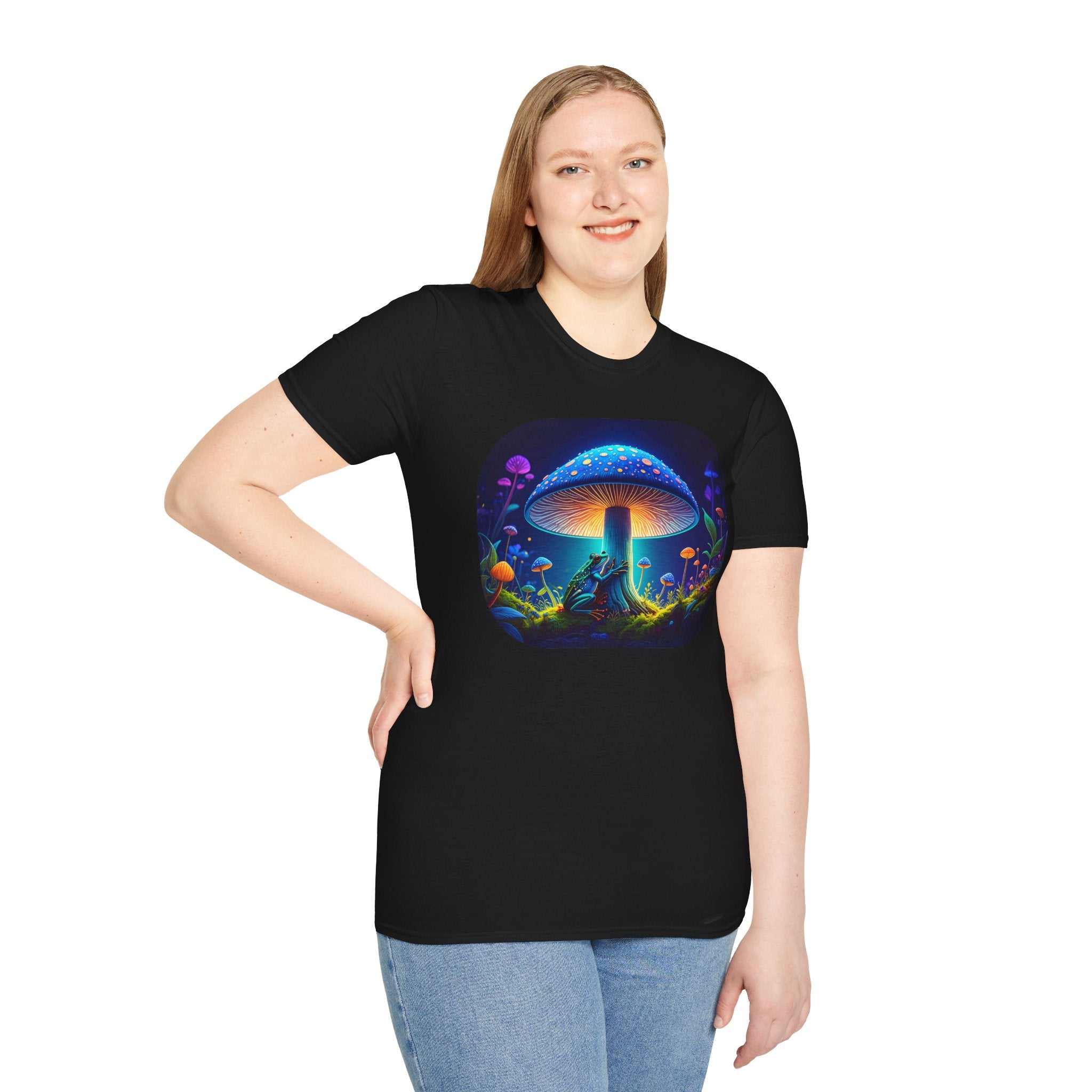 Psychedelic Mushroom Nightscape T-Shirt