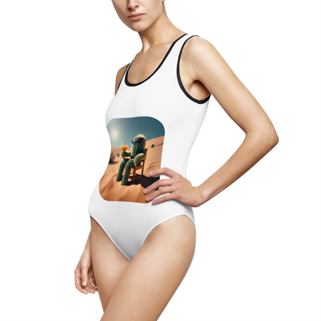 One-Piece Swimsuit — Sunset Desert Cactus Print