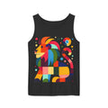 Colorful Geometric Lion Tank Top — Vibrant Pride & Zodiac Leo Graphic Tank