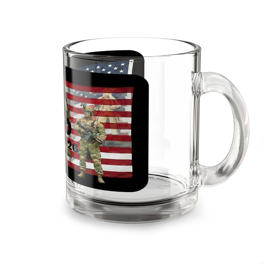 250th American Revolution Glass Mug – 1776-2026 Patriotic Eagle & Soldier Coffee Mug