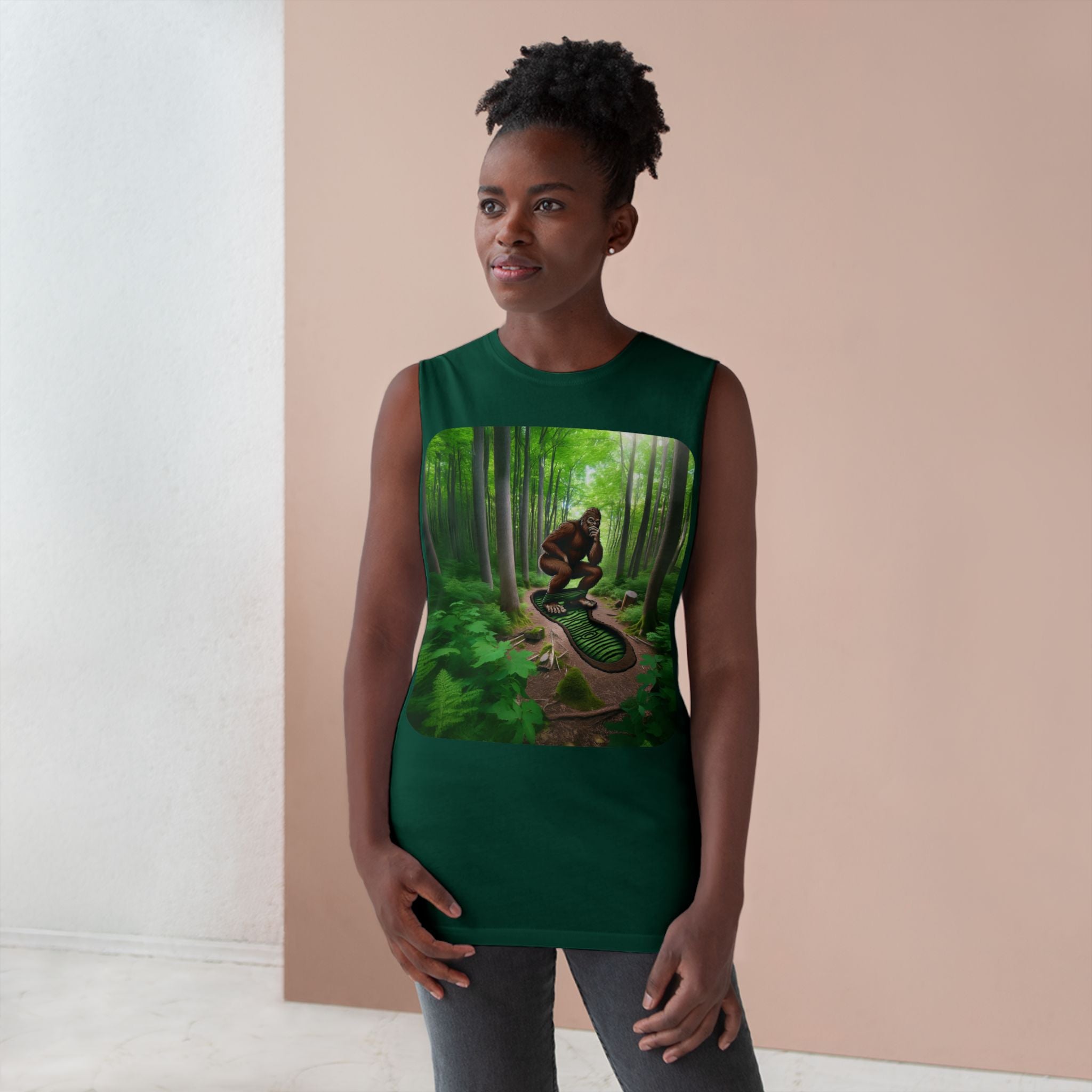 Bigfoot Forest Tank Top — Sasquatch Woodland Graphic Tank
