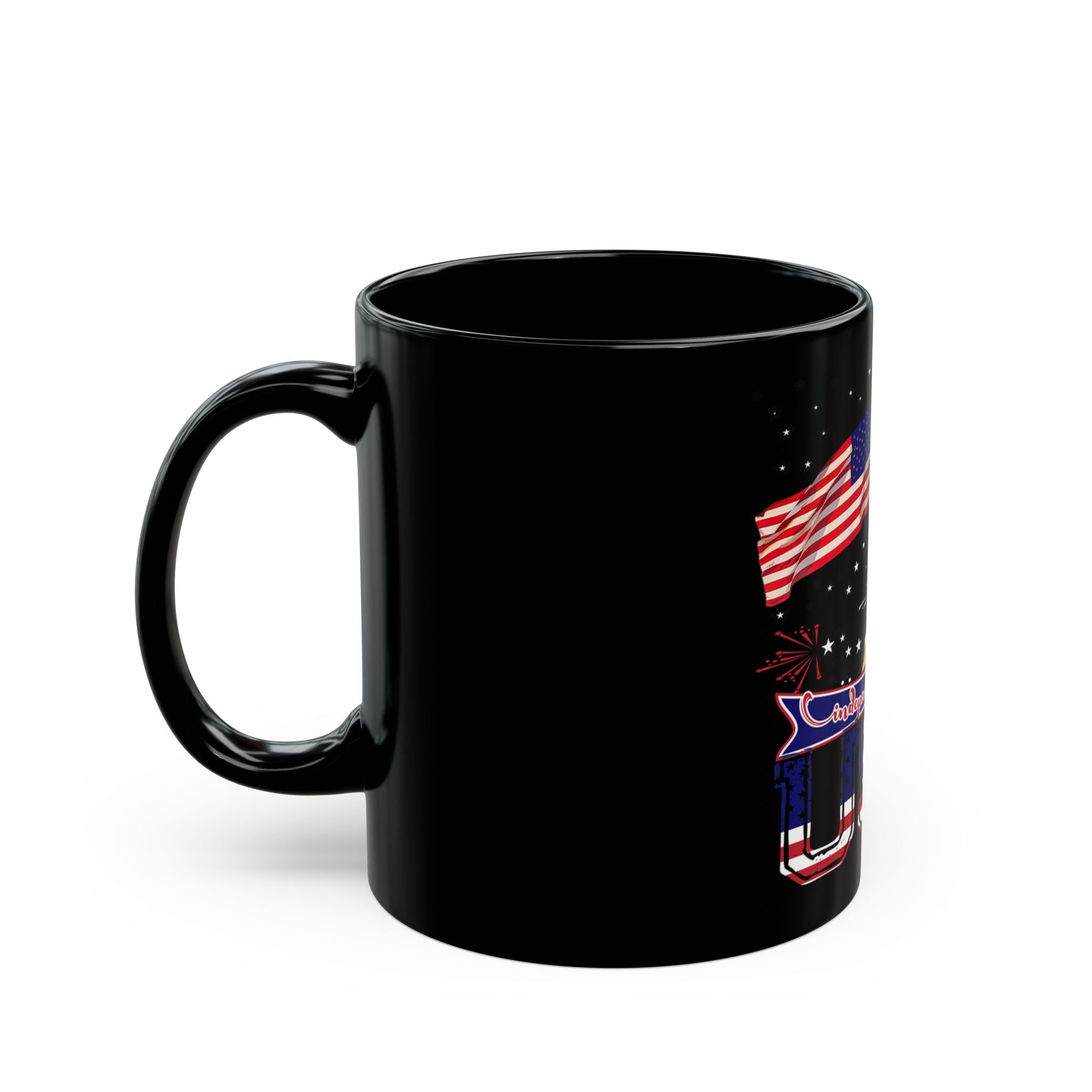 USA 250th Anniversary Black Mug — 250 Years of Independence Patriotic Coffee Cup