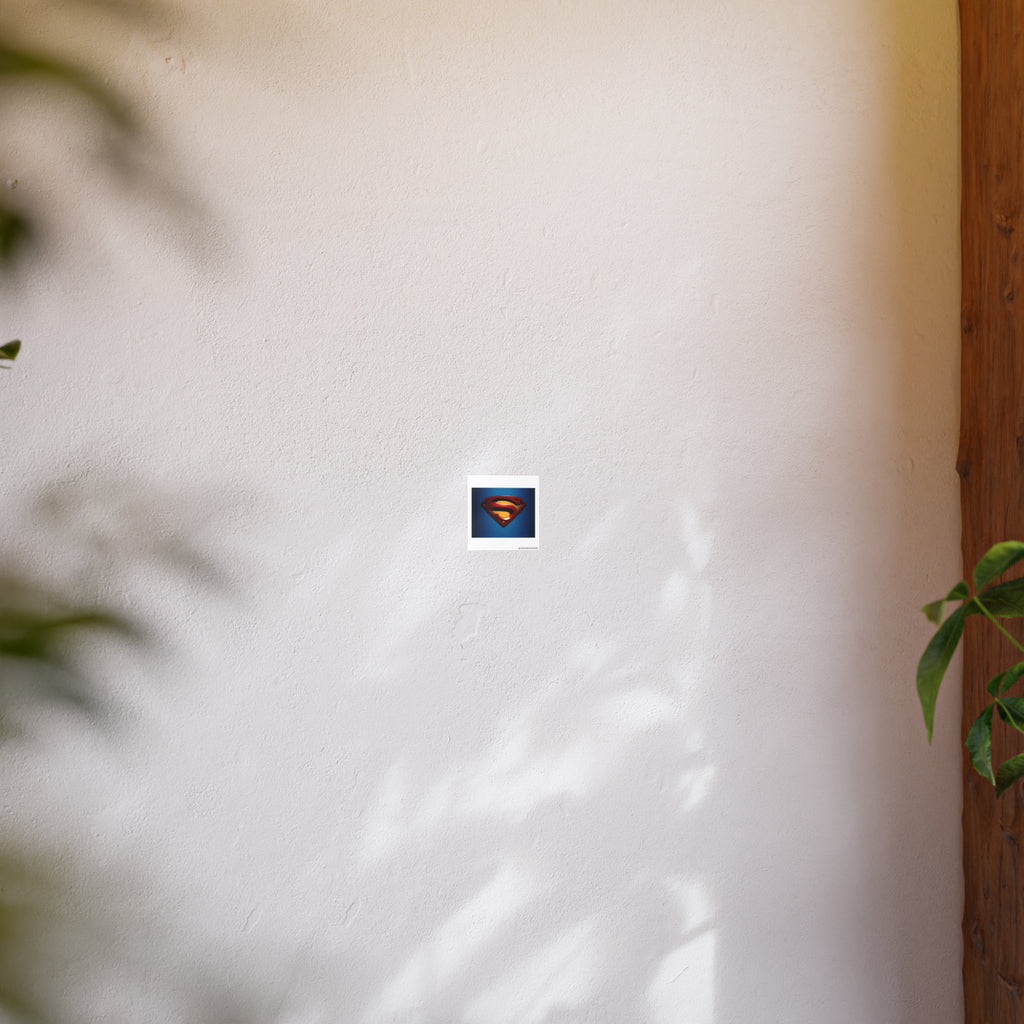 Superman Emblem Photo Art Poster — Retro Comic Logo Wall Print