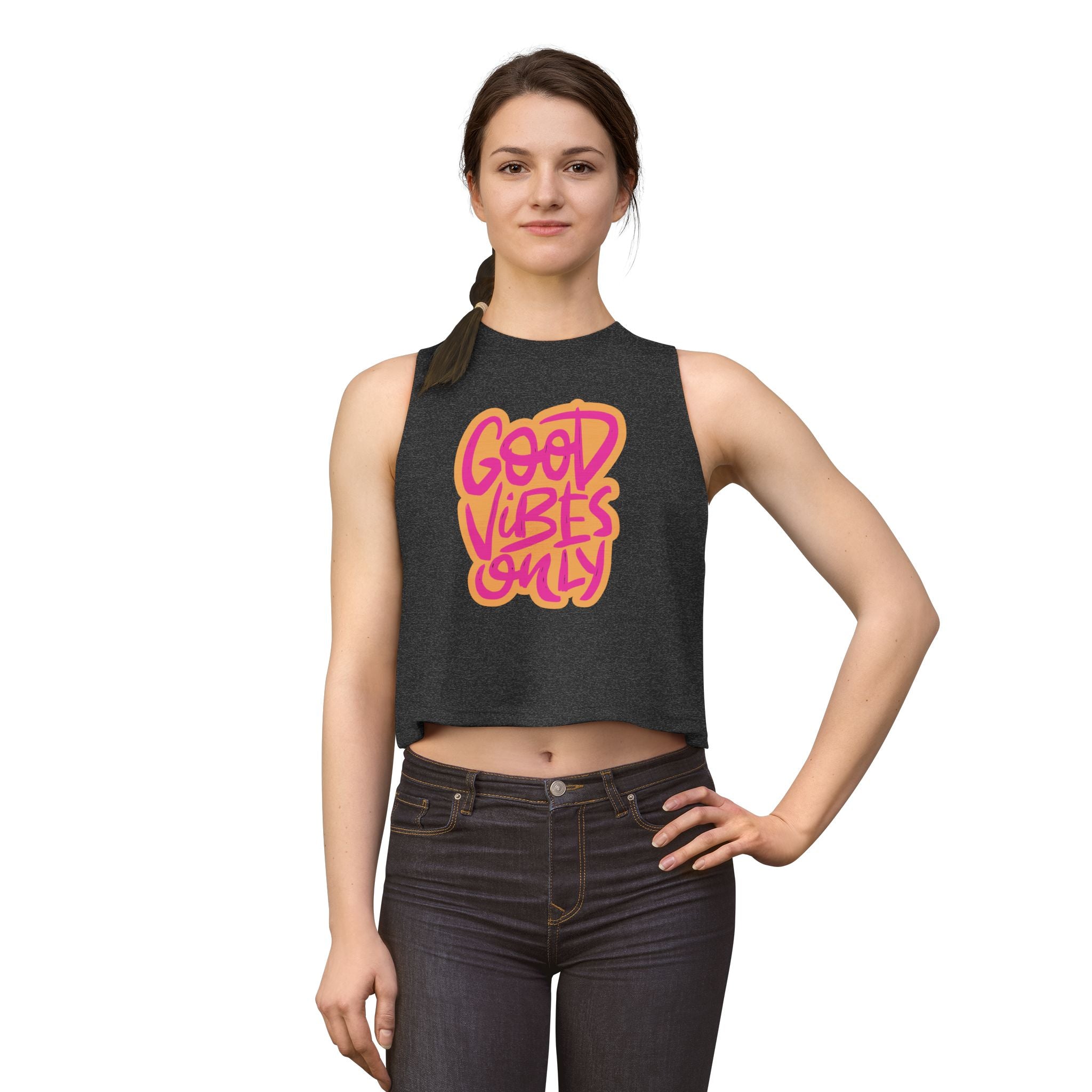 Good Vibes Only Crop Top - Women's Positive Graphic Tank