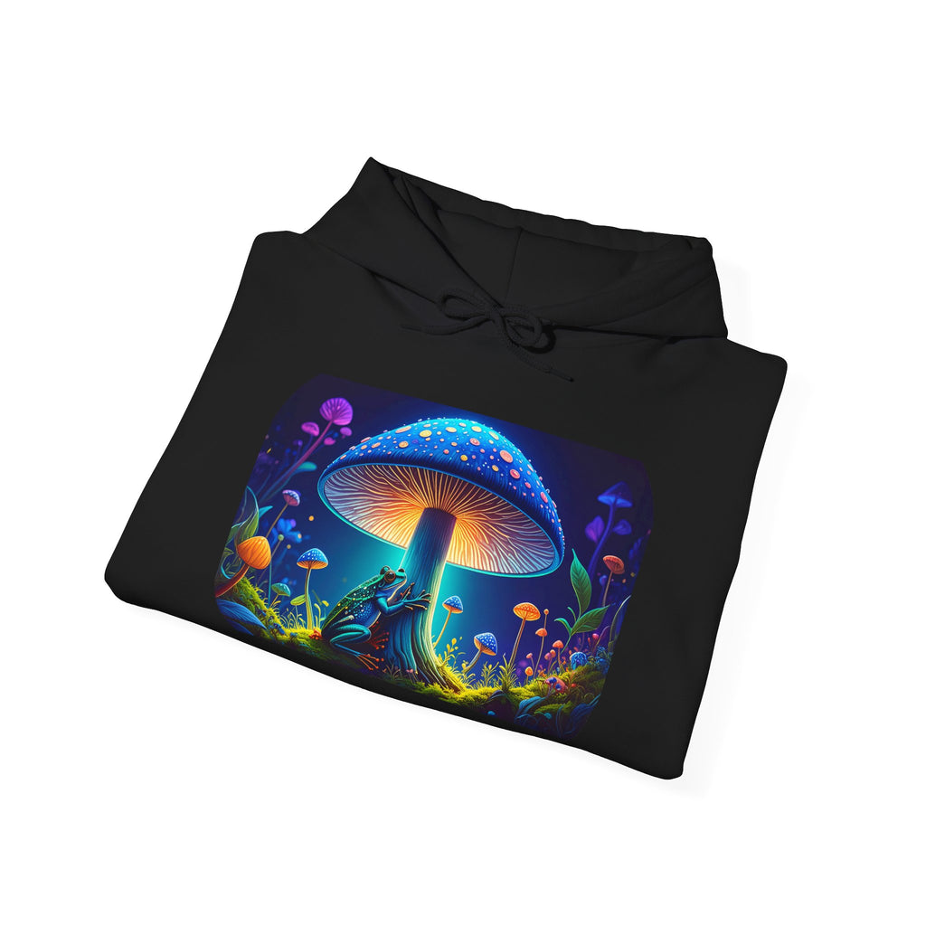 Psychedelic Mushroom Hoodie – Neon Fantasy Forest Graphic Sweatshirt