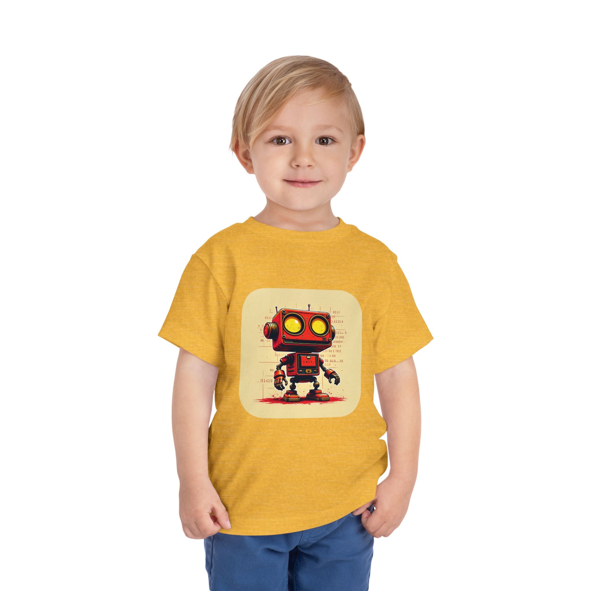 Retro Red Robot Toddler Tee — Cute Vintage Robot Graphic Shirt